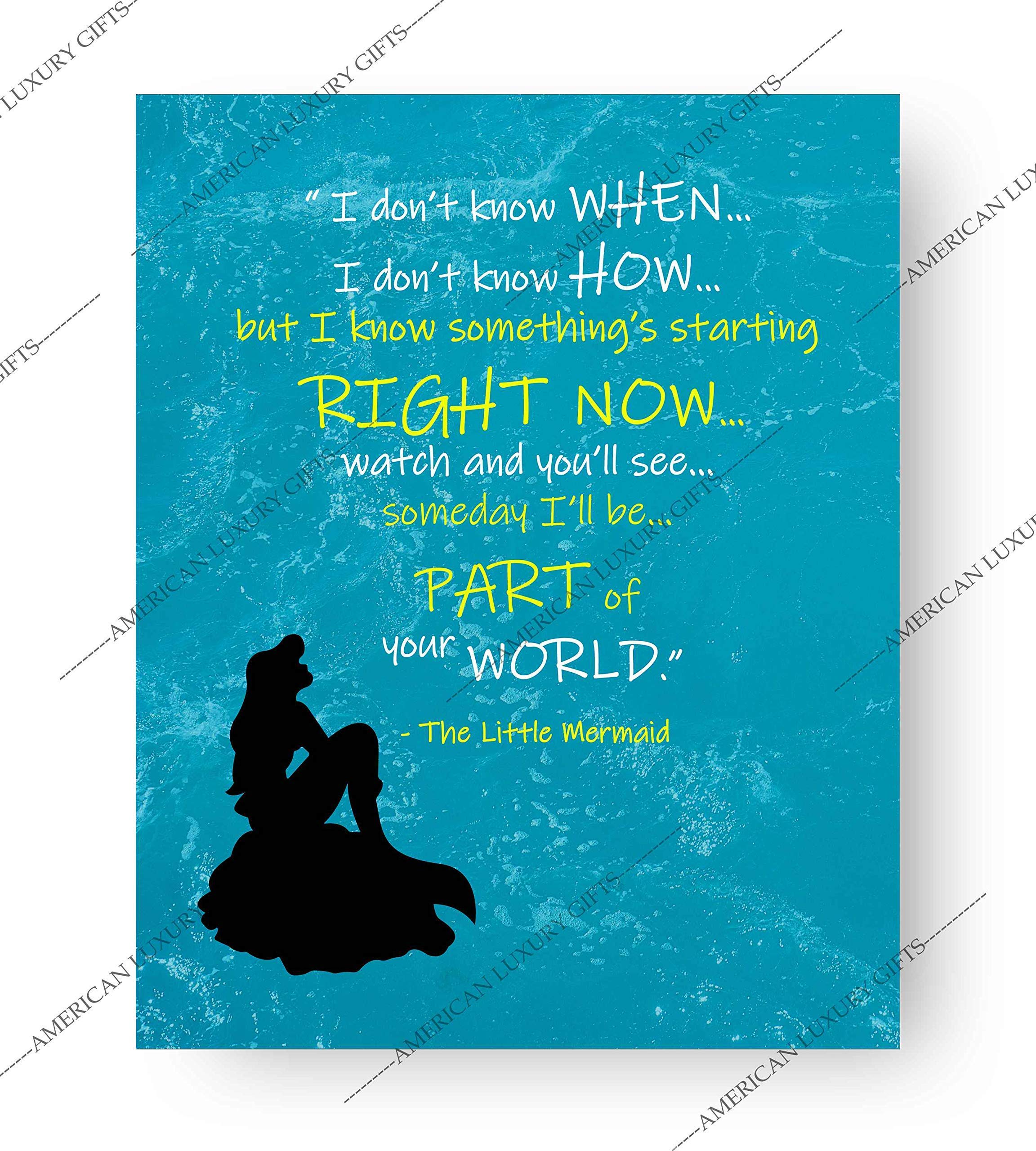 Little Mermaid Wall Art - 8x10