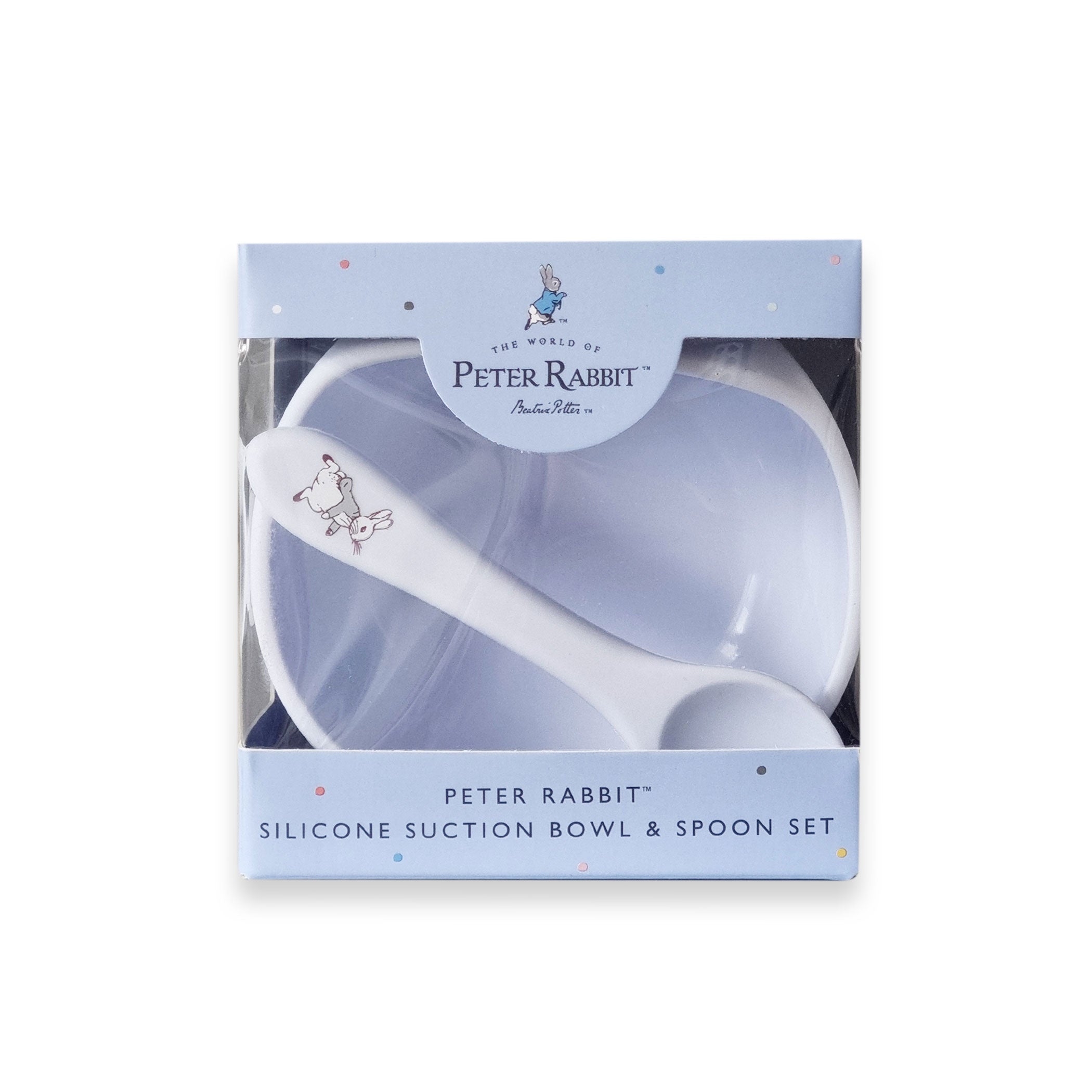Peter Rabbit Silicone Duck Egg Bowl and Spoon Set - BPA-Free Baby Feeding Utensils for Toddlers | Perfect for Breakfast, Snacks & Travel | Blue