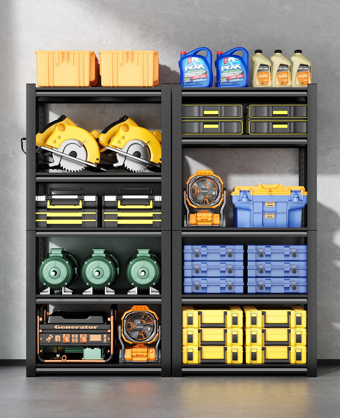 5-Tier Heavy Duty Metal Storage Shelves - 2500 lb Capacity Garage Shelving Unit, Boltless Adjustable Steel Rack for Shed, Basement, Warehouse (18x39x72 Inches) - Perfect for Organizing Tools, Home Storage & Commercial Use