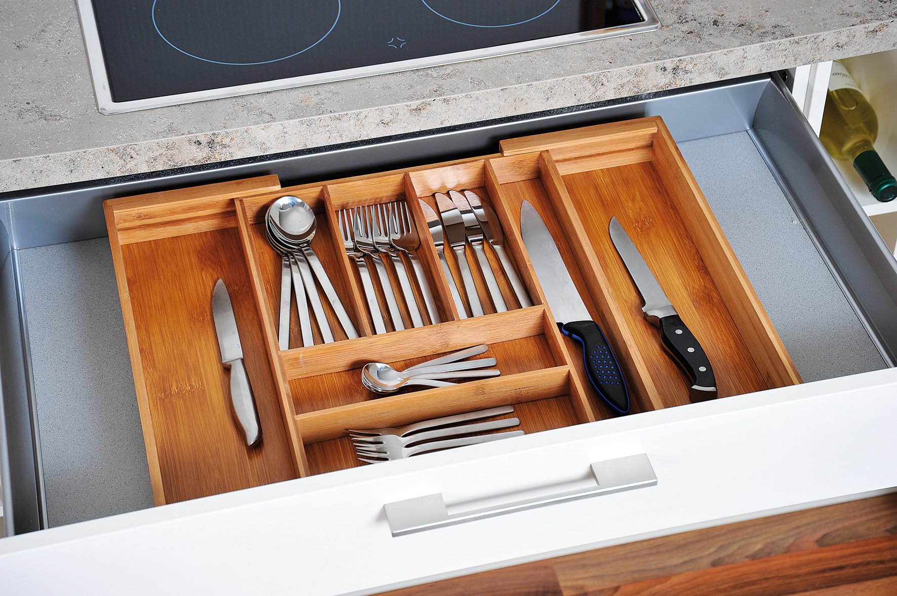 Eco-Friendly Bamboo Cutlery Basket - Sustainable Kitchen Organizer for Forks, Spoons & Knives | Perfect for Dining, Picnics & Camping