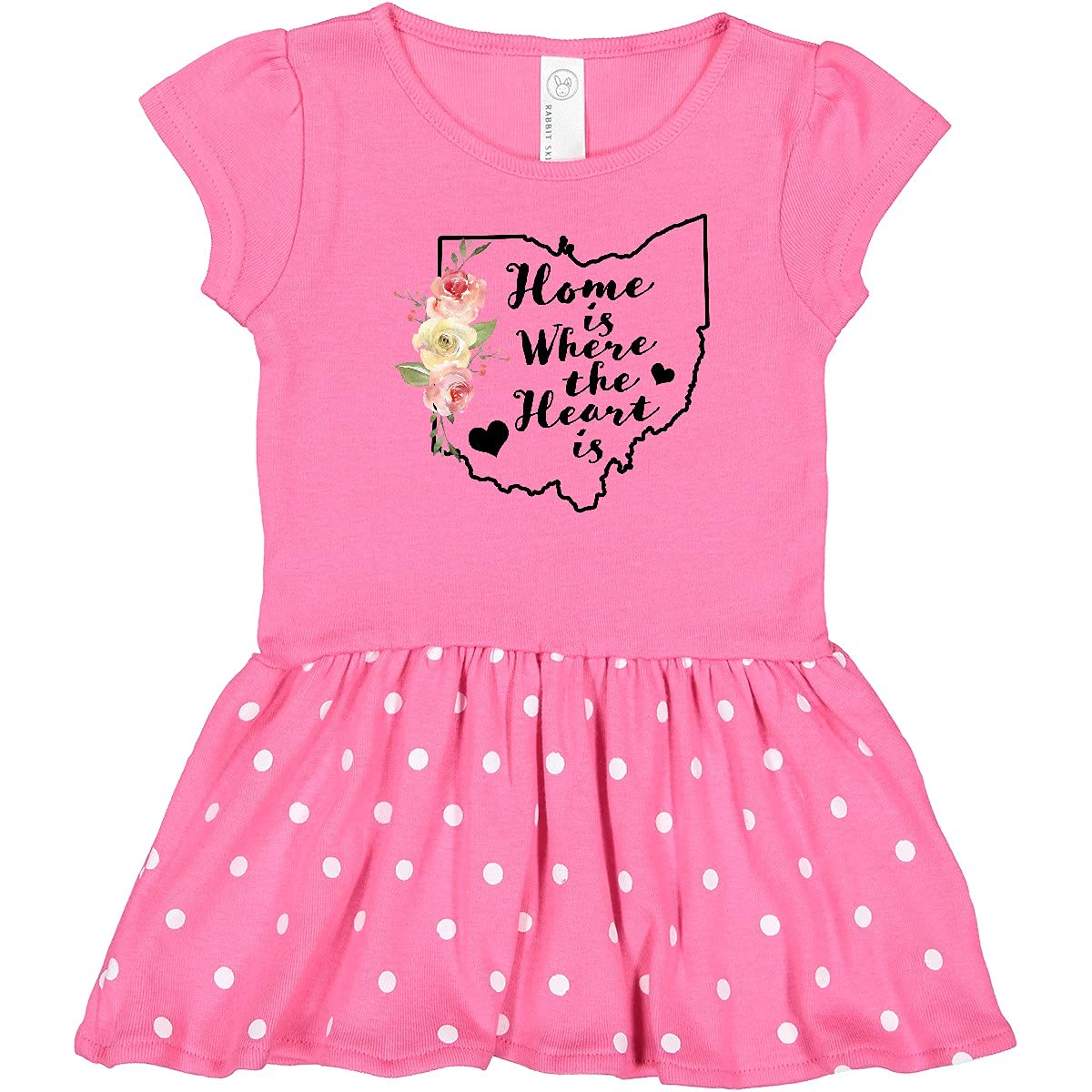 Inktastic Ohio Home is Where The Heart is Watercolor Floral Baby Girl Dress - Perfect for Family Photos, Baby Showers & Special Occasions