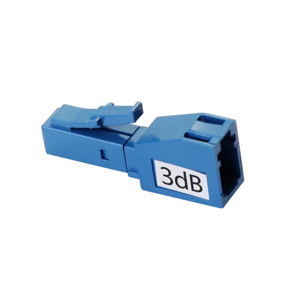 LC/UPC Fiber Optic Attenuator 50 Pack - 3dB Single-mode Fixed with dB Options (3, 5, 7, 10dB) for Network Signal Adjustment in Data Centers & Telecom Systems
