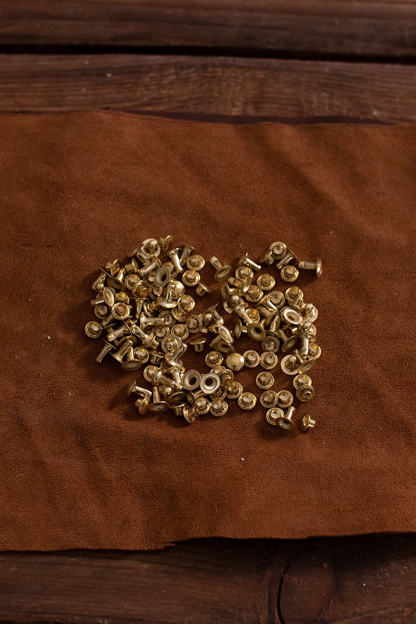 Hollow Rivet KØ7.0 x L8.0mm Iron/Brass - Heavy Duty Fasteners for Leather Craft, Metal Fabrication & DIY Projects