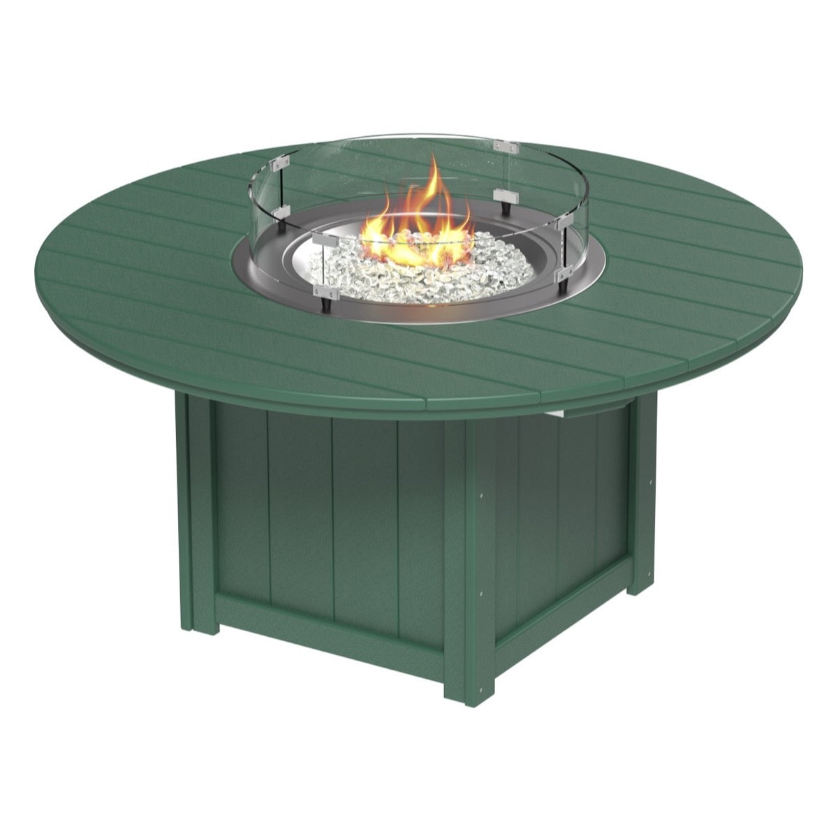 LuxCraft 60-Inch Round Outdoor Fire Pit Table - Bar Height Gas Fire Table for Patio, Deck, Backyard - Weather-Resistant Lumin Fire Pit with Glass Beads & Lava Rocks - Perfect for Entertaining & Relaxing
