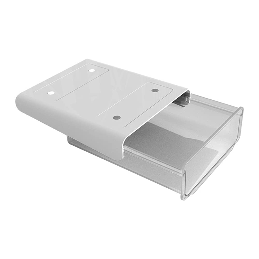 Self-Adhesive Under Desk Pencil Tray Organizer - White | Desk Drawer Storage Box for Office, School & Home Workspace Organization