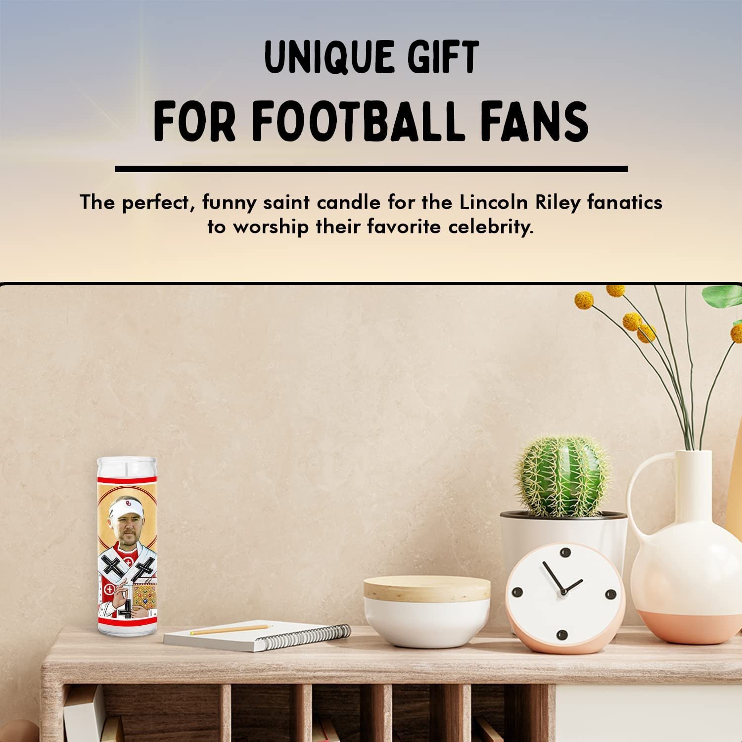 Coach Riley Celebrity Prayer Candle - Handmade Saint Candle for Football Fans | Pop Culture Sports Votive | Unique Novelty Gift for Coaches & Sports Enthusiasts | Perfect for Game Day Decor, Team Spirit & Prayer Altars