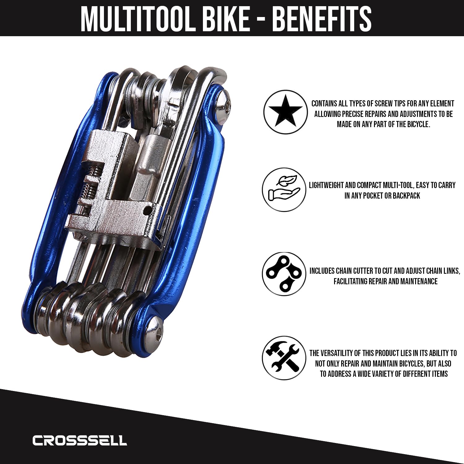 **Professional Bike Tool Kit - 18-in-1 Multi-Tool for MTB & Mountain Bike Repair - Durable & Portable Cycling Accessories (Blue) - Perfect for Trail Rides, Commuting & Emergency Roadside Repairs**