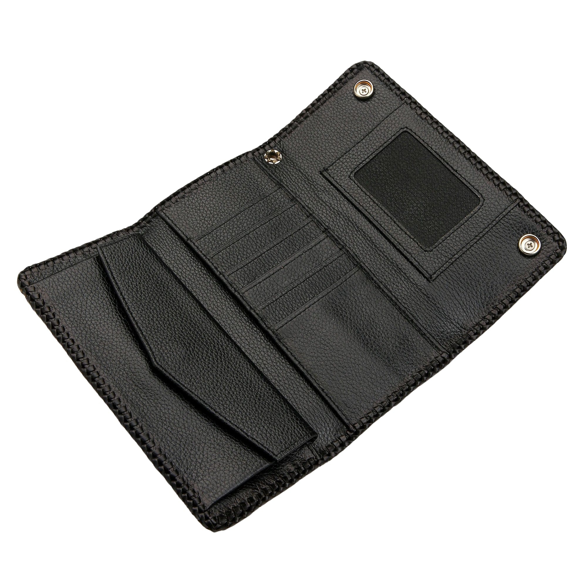 Premium Stingray Cross Lizard Leather Biker Wallet for Men - RFID Blocking Slim Bifold Wallet - Perfect for Motorcycle Riders & Everyday Carry