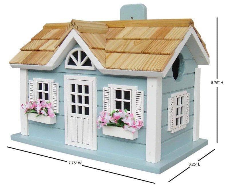 Handmade New England Summer Bird House - Natural Wood Outdoor Birdhouse for Garden, Yard & Patio - Attracts Wild Birds & Enhances Backyard Decor
