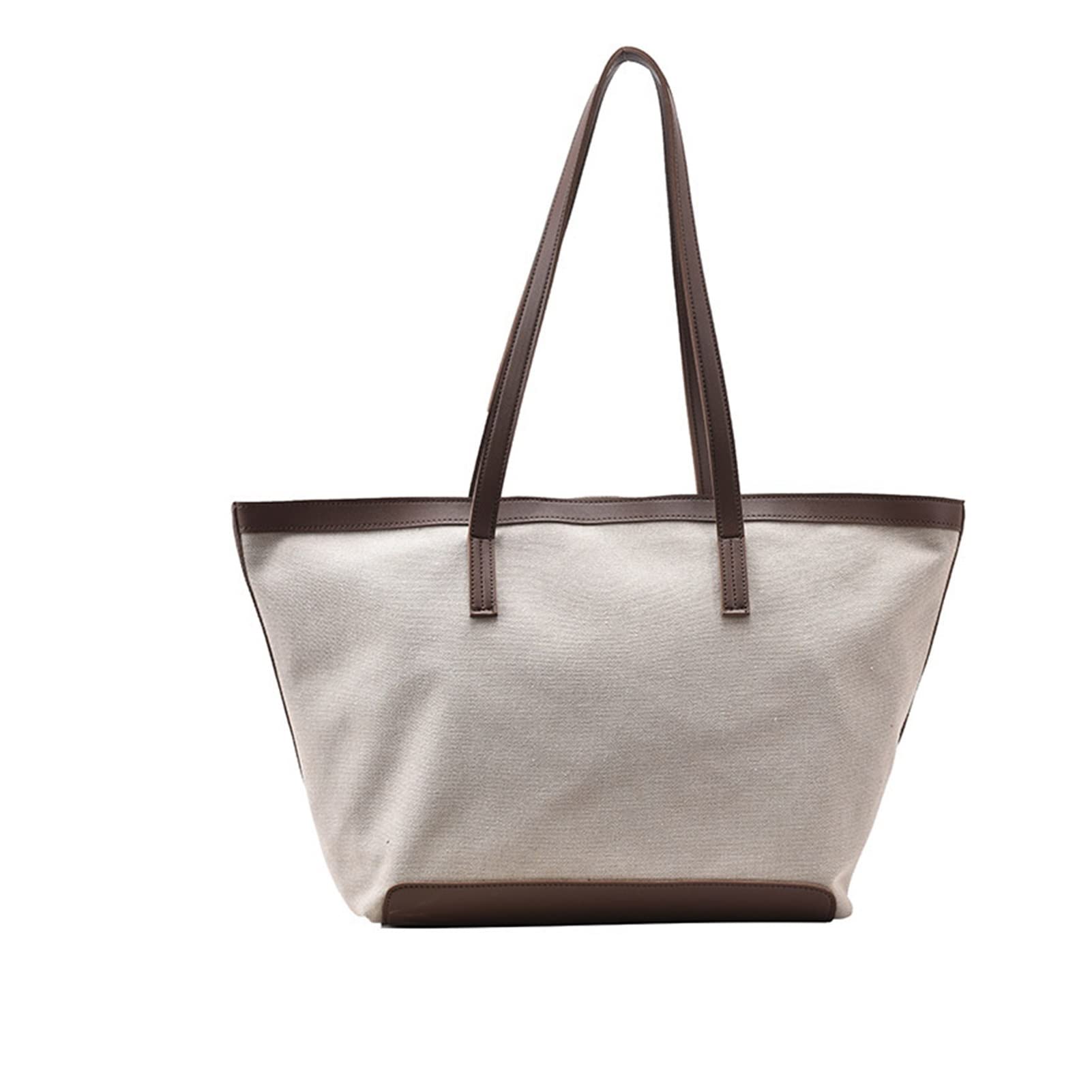 Stylish Large Capacity Canvas Tote Bag for Women - Casual & Luxury Shopper Handbag (White, 37x17x32cm) - Perfect for Work, Travel & Beach Day Essentials