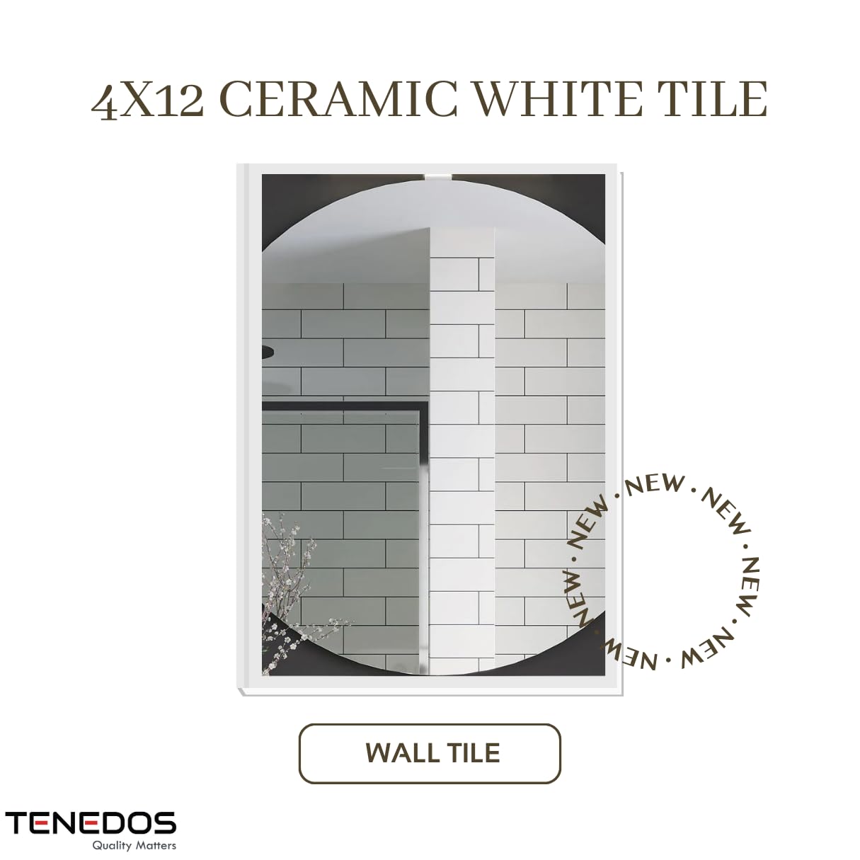 Premium White Ceramic Subway Tile 4x12 Gloss Finish - Waterproof Kitchen Backsplash, Bathroom Shower Wall, Fireplace & Accent Decor (10 Sqft Box) - Easy to Clean & Install for Modern Home Renovation