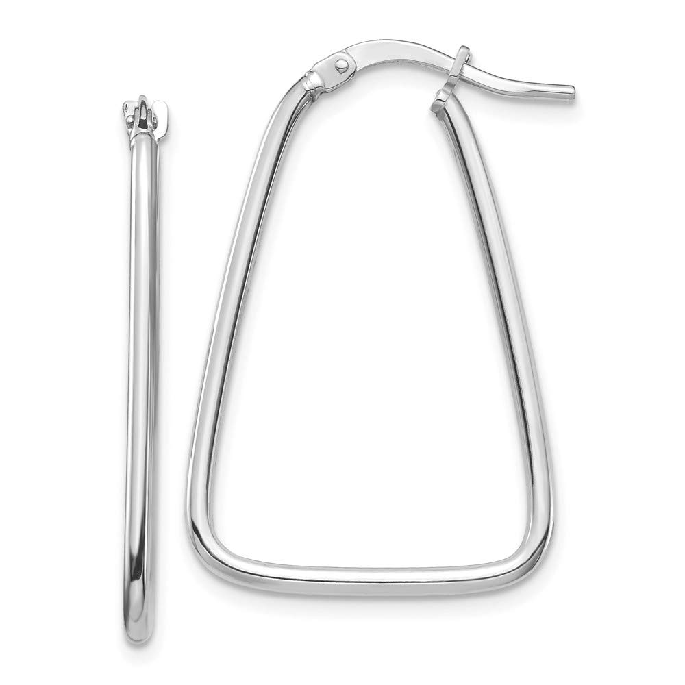 14K Yellow Gold 1.5mm Polished Triangle Dangle Hoop Earrings for Women - Elegant Geometric Jewelry for Everyday Wear, Parties & Special Occasions