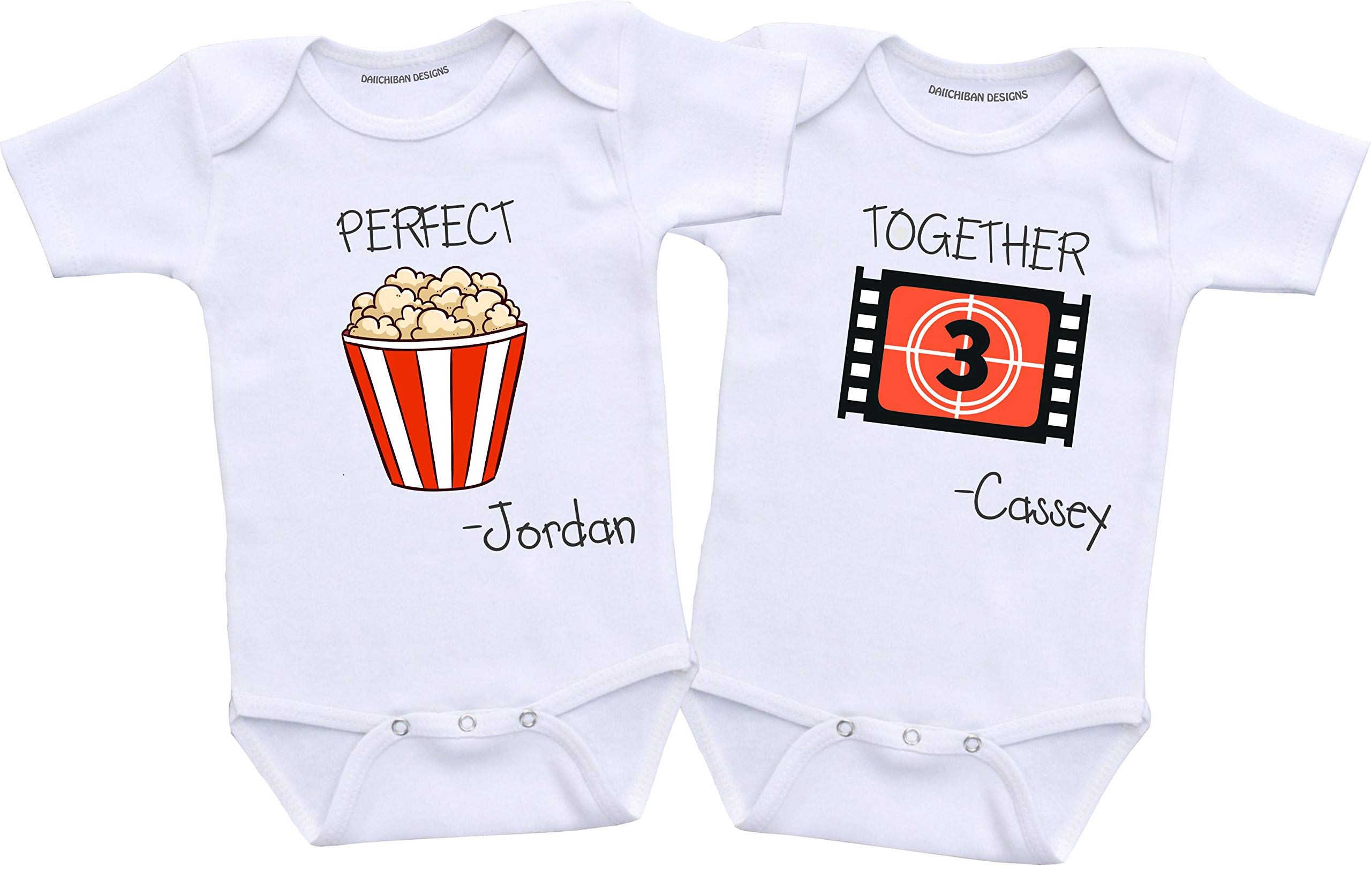 Personalized Matching Outfits for Twin Baby Boys & Girls - Cute Custom Twin Baby Clothes Set - Perfect for Photo Shoots, Birthday Gifts & Sibling Matching