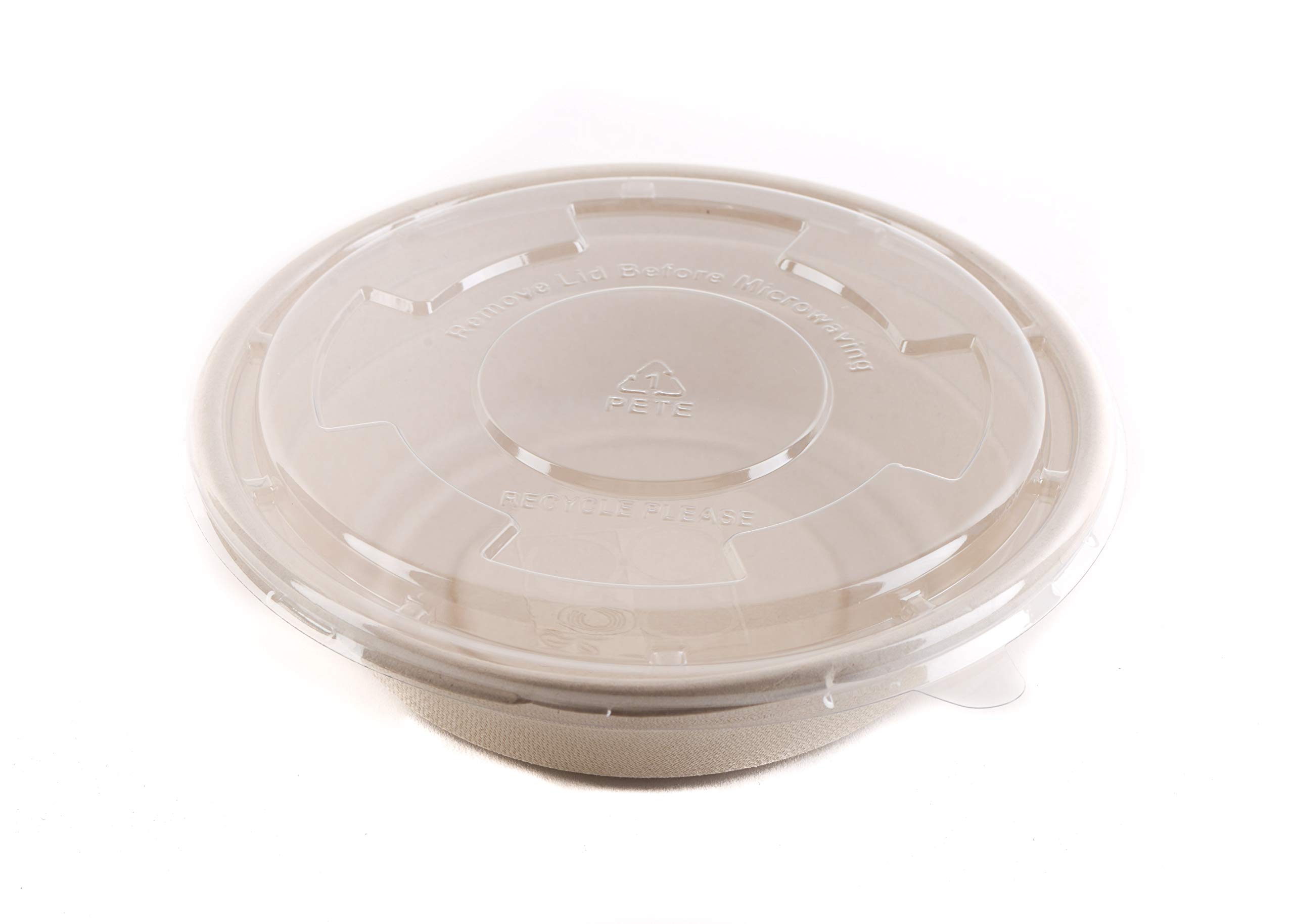 500 Count - 24oz Round Disposable Bowls with Lids & Cutlery Set - Eco-Friendly Compostable Sugarcane Fiber Bowls | Sturdy Biodegradable Alternative to Plastic | Perfect for Parties, Picnics, Takeout & Catering