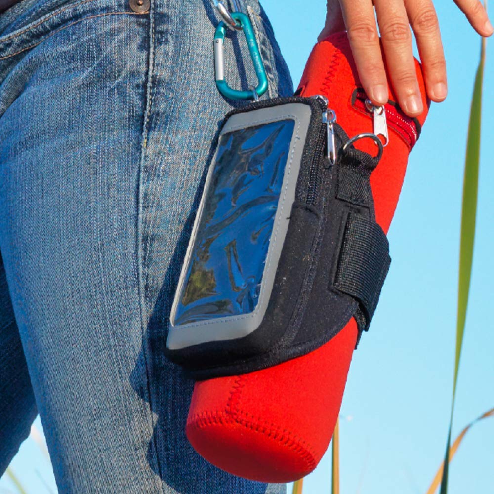 Sherpa Sport - Insulated Water Bottle Pouch & Weatherproof Cell Phone Holder for Hiking, Camping, and Outdoor Adventures - 1605 Black