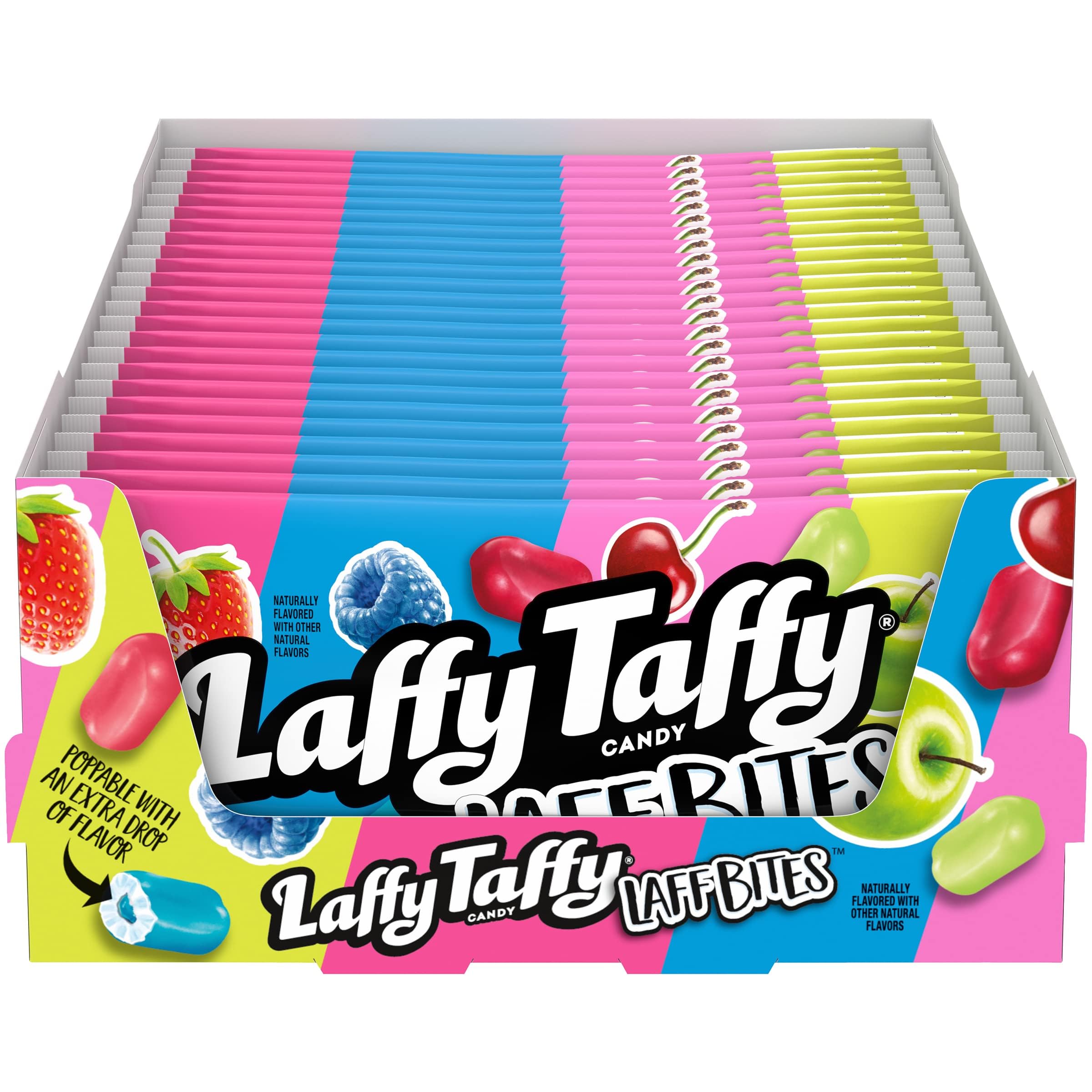 Laffy Taffy Candy Bites - Assorted Fruit Flavors, 2 Ounce Bags (Pack of 24) - Perfect for Halloween, Party Favors, Office Snacks & Road Trips