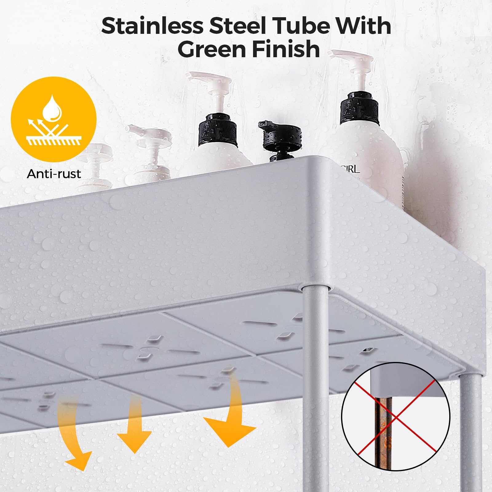 Ravinte 1 Pack Pull Out Under Sink Organizer - 2 Tier Sliding Cabinet Storage for Bathroom & Kitchen - Multi-Purpose Sink Organizer with Hook & Hanging Cup (Grey) - Perfect for Small Spaces, Clutter-Free Organization Under Sink