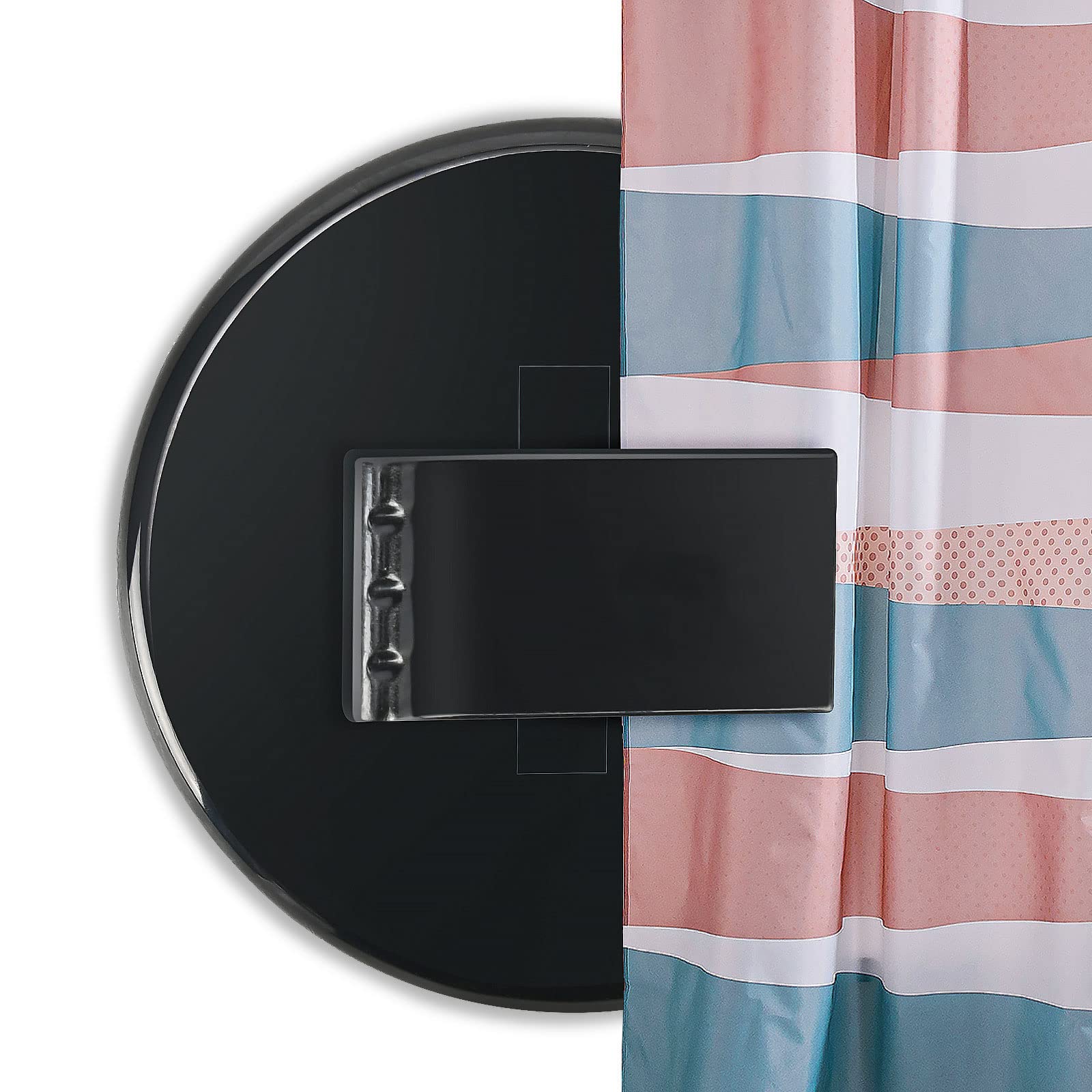 Windproof Shower Curtain Clips - Mate Leon Self-Adhesive Splash Guard Clips for Bathroom (Black, 6 Pack) - Prevent Water Leaks & Keep Floor Dry
