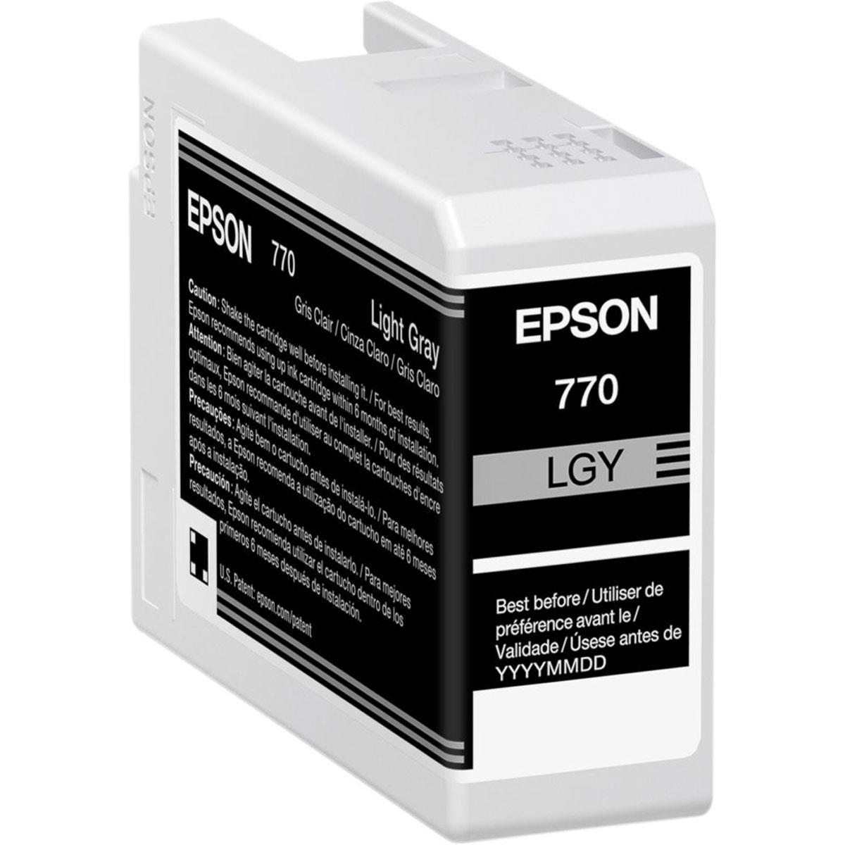 Epson 770 UltraChrome PRO10 Light Gray Ink Cartridge - High-Quality Photo Printing for Professional Photographers & Artists | Perfect for Fine Art Prints, Portraits & Home Decor
