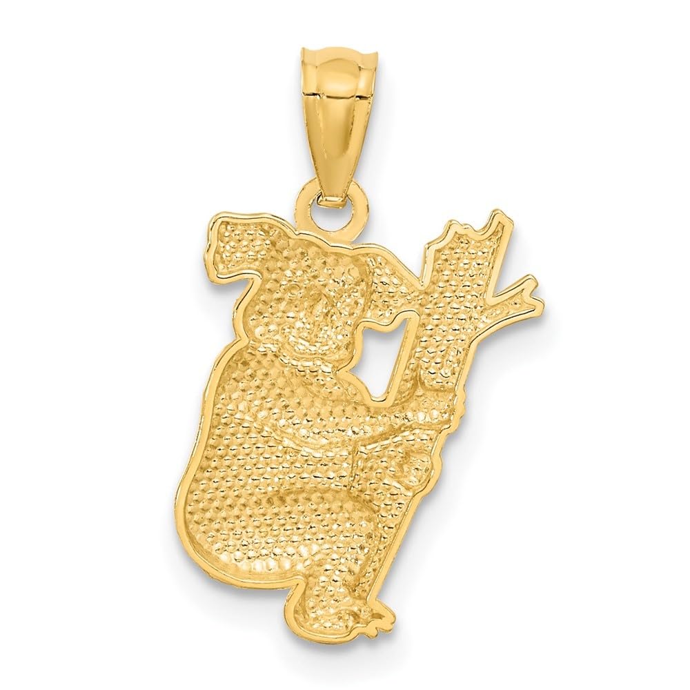 14k Yellow Gold Koala Pendant - Textured Design for Jewelry Lovers