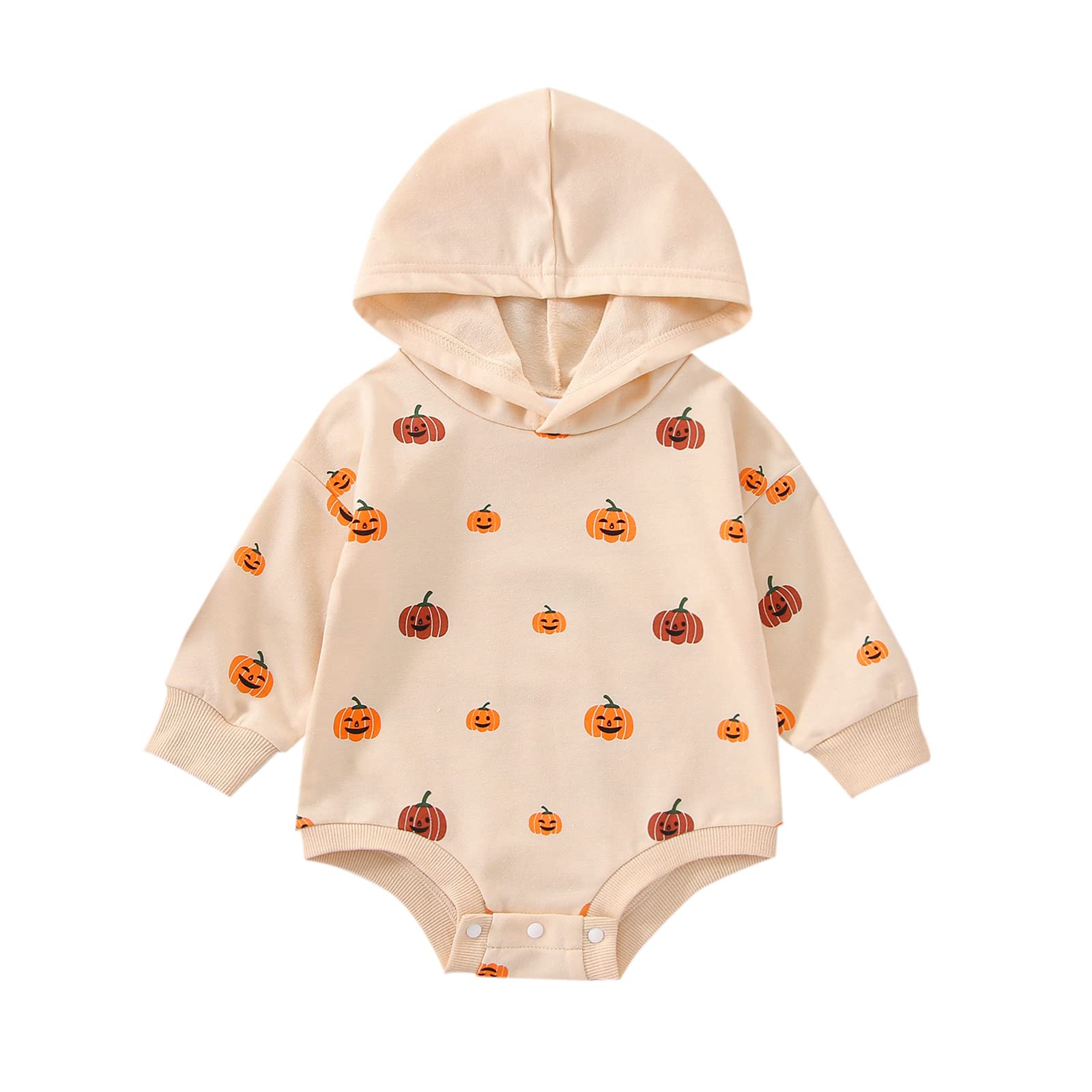Adorable Halloween Baby Onesie - Pumpkin Ghost Skeleton Romper Outfit for Newborn Boys & Girls | Soft Hooded Costume for Trick-or-Treating & Photo Shoots