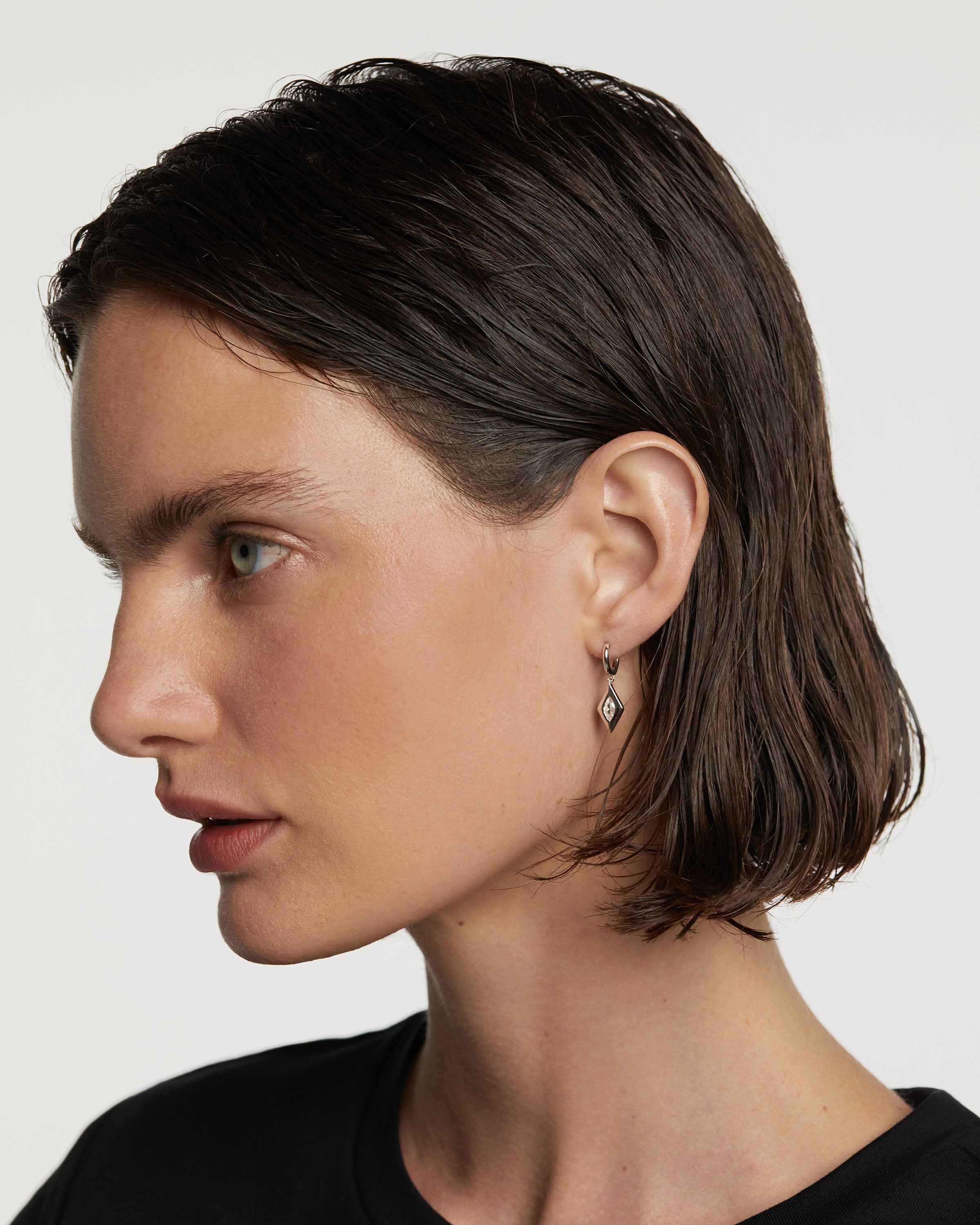 Kate Drop Silver Hoops Earrings for Women - Sterling Silver Dangle Earrings | Perfect for Everyday Wear, Parties & Gifts