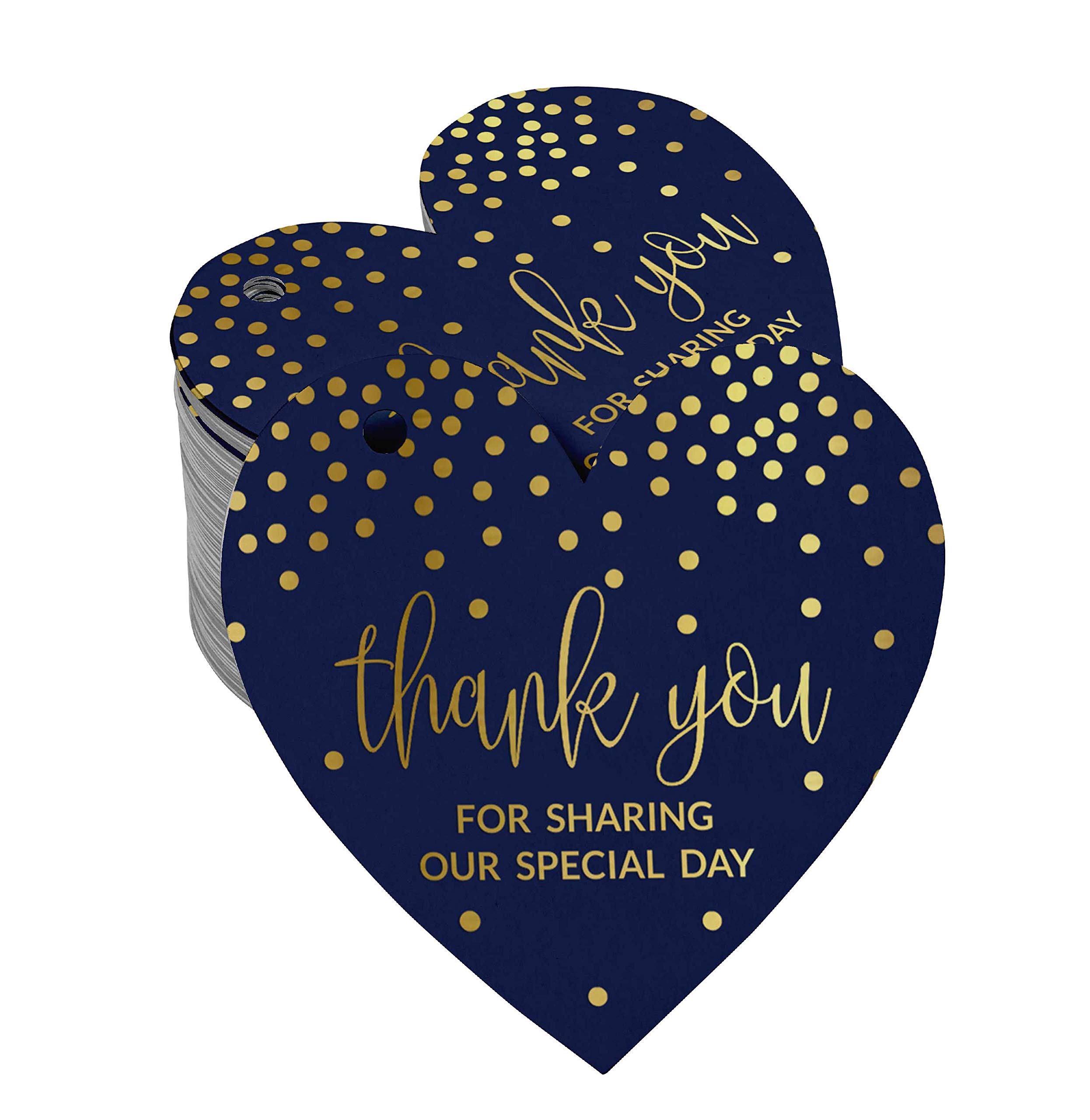 100pcs Gold Foil Thank You Tags for Wedding, Bridal Shower, Baby Shower & Birthday Favors - Elegant Gift Tags for Special Occasions & Party Decorations