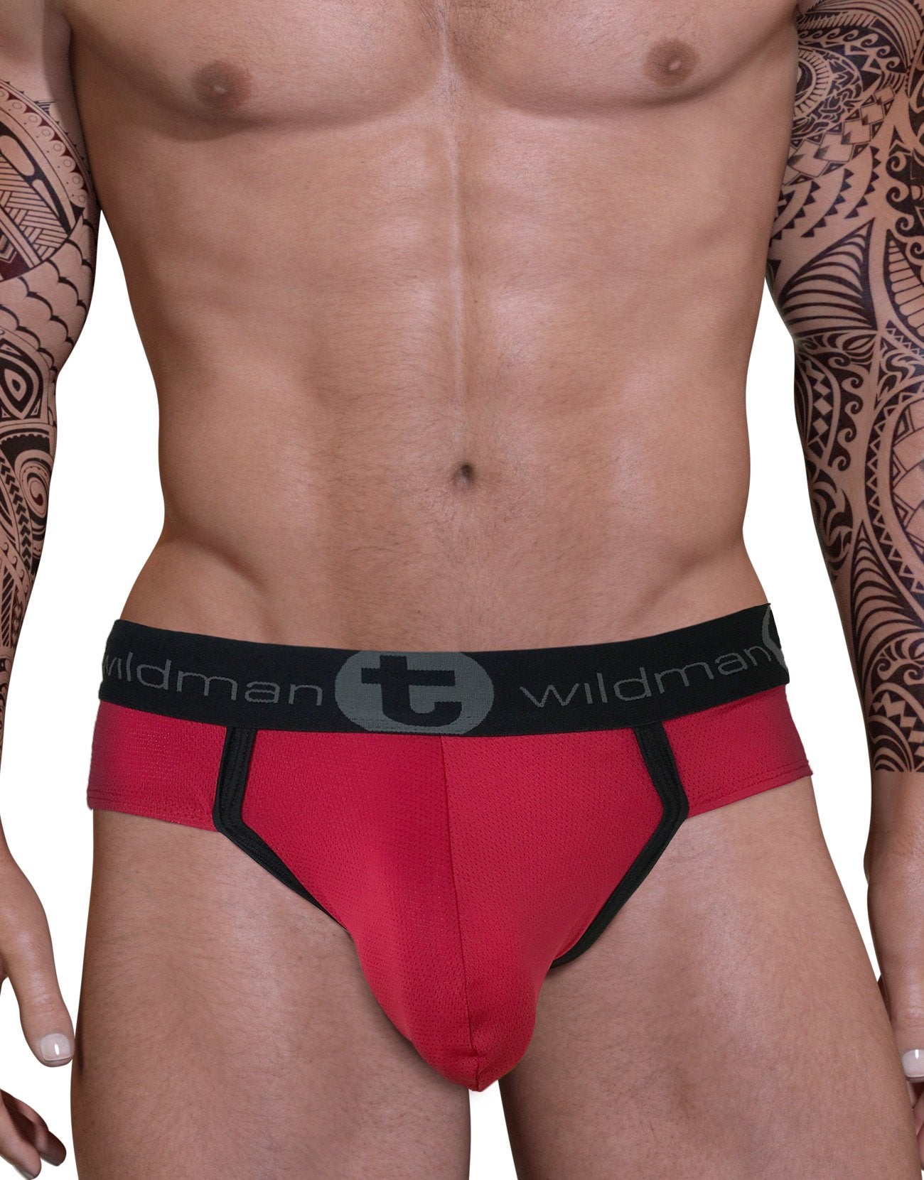 WildmanT Red Big Boy Pouch Brief - Men's Comfortable Underwear for Daily Wear, Gym & Sports | Soft Cotton Stretch Boxer Briefs with Support Pouch