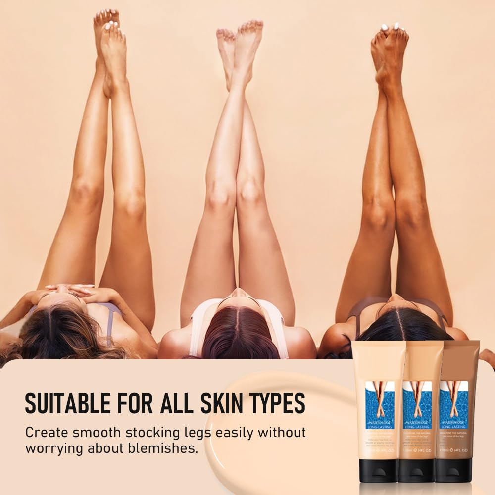 Waterproof Leg Makeup Lotion - No Transfer Body Coverage Perfector for Varicose Veins & Tattoo Cover Up, Long Lasting Bronze Leg Makeup (#02, 1pc) - Perfect for Weddings, Beach Days & Summer Outfits