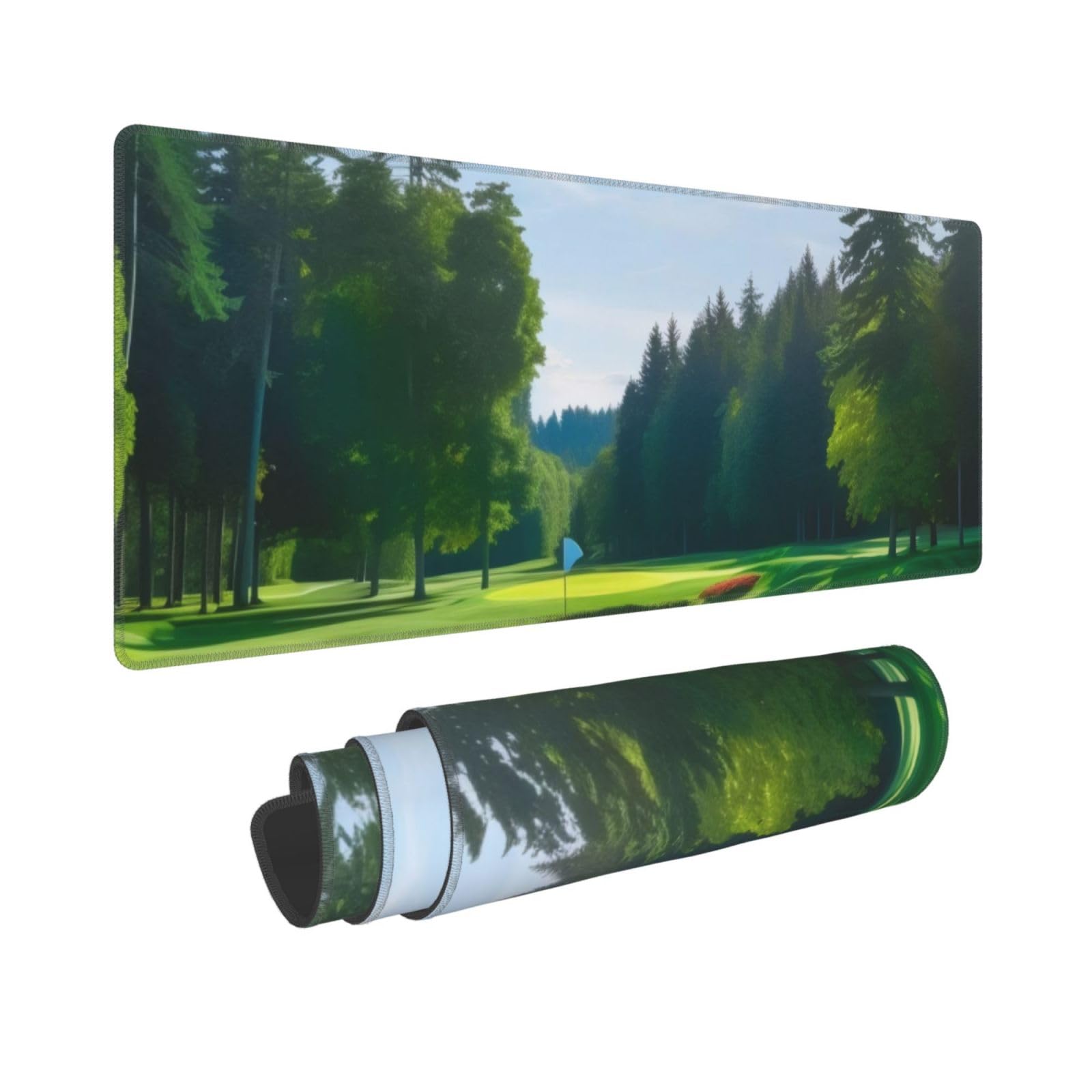 Premium Golf Course Lawn Print Mouse Pad - 11.8x31.5 Inches - Strong Adhesion, Durable & Non-Slip Surface - Ideal for Office Work, Gaming & Home Computer Use