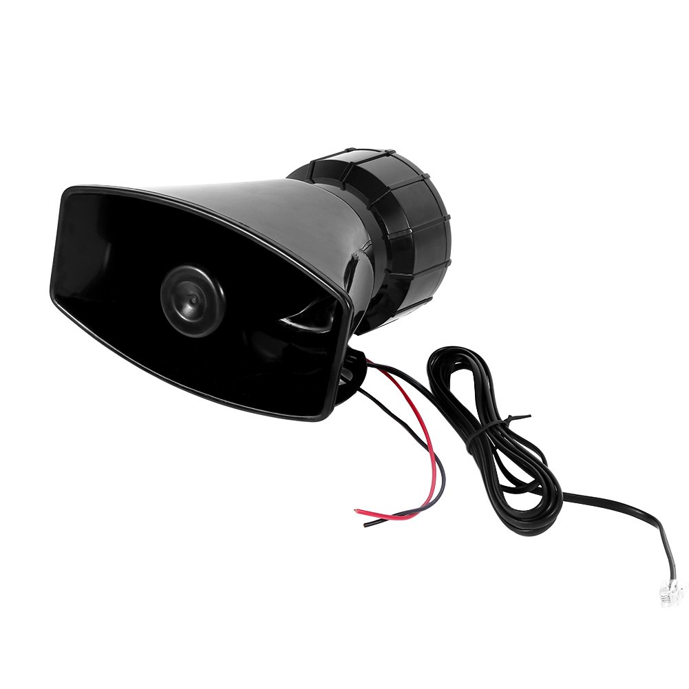 12V Portable PA Speaker with 7 Tone Siren - All Weather Horn Sound Amplifier for Car, Boat, Van, Truck | Emergency Vehicle Warning & Outdoor Safety Alarm System