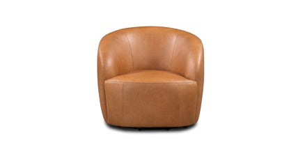 Premium Alma Leather Swivel Chair - 360° Rotating Office Chair with Adjustable Height - Perfect for Home Office, Conference Rooms & Executive Workspaces