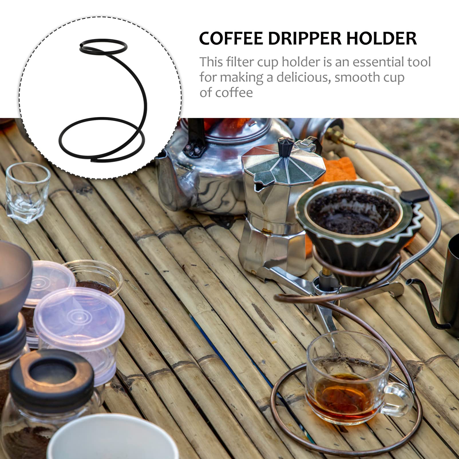 Hemoton Snake-Shaped Coffee Filter Stand - Black Dripper Holder for Manual Pour Over & Espresso Machines | Perfect for Home, Office & Cafe Use