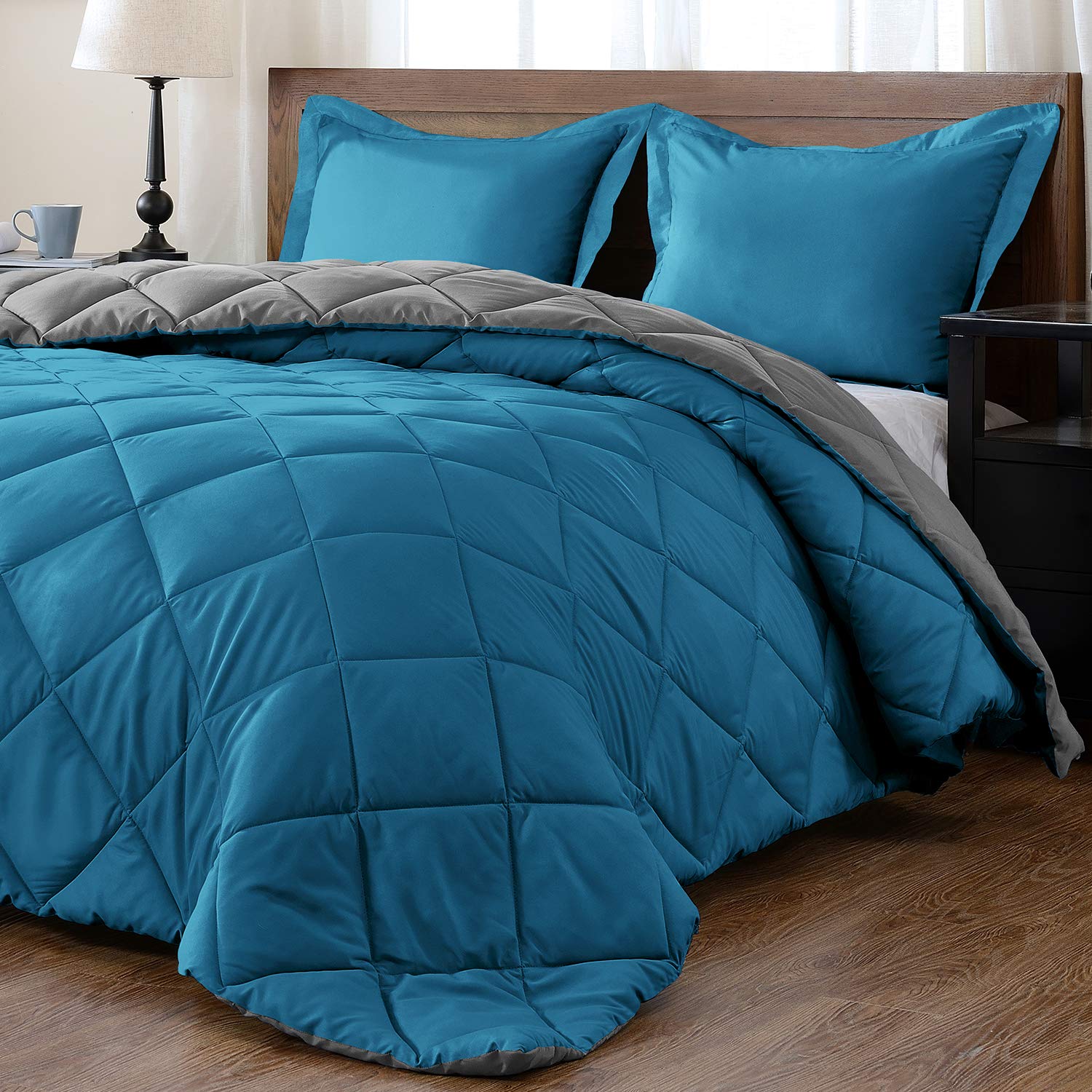 Reversible Down Alternative Comforter Set - 3 Piece Full XL (84