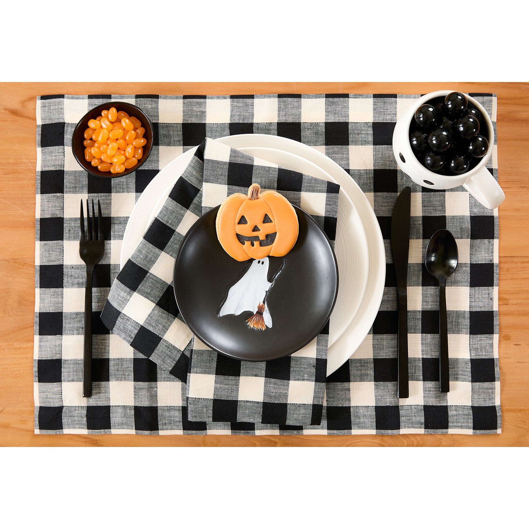 Morgan Check Napkins, Set of 4 - Premium Cotton Table Napkins for Dinner Parties, Weddings & Everyday Use