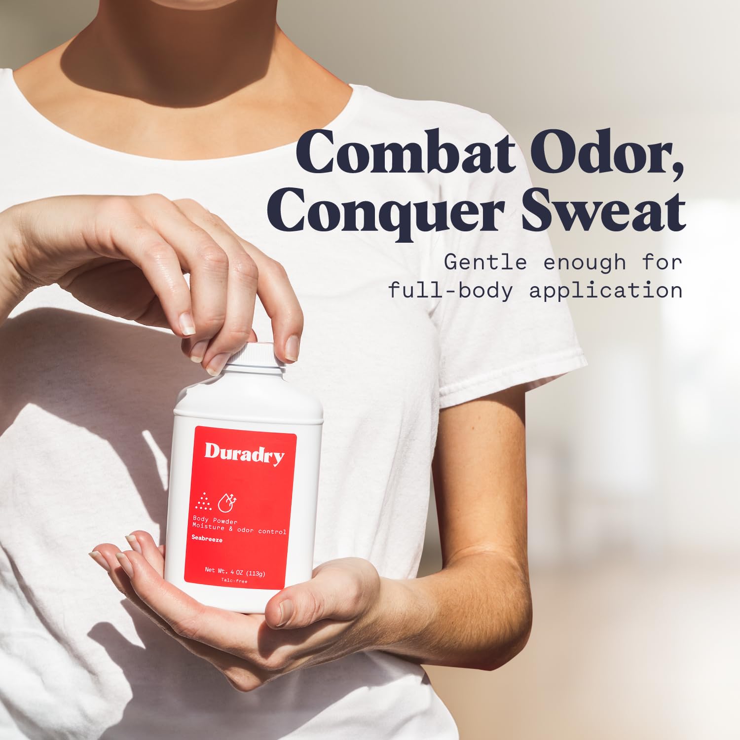 All-Natural Body Powder for Moisture & Odor Control | Sweat Absorbing Talc-Free Powder | Anti-Chafing & Body Odor Prevention | Seabreeze Scented | Perfect for Gym, Hiking & Daily Comfort