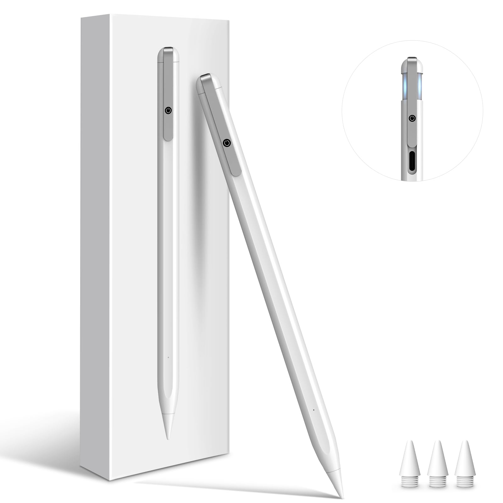 Premium Stylus Pen for iPad - Fast Charging USB-C Apple Pencil Alternative (13 Min Charge) | Compatible with iPad 10th Gen, Air 3/4/5, Mini 5/6, iPad 6-10, Pro 11