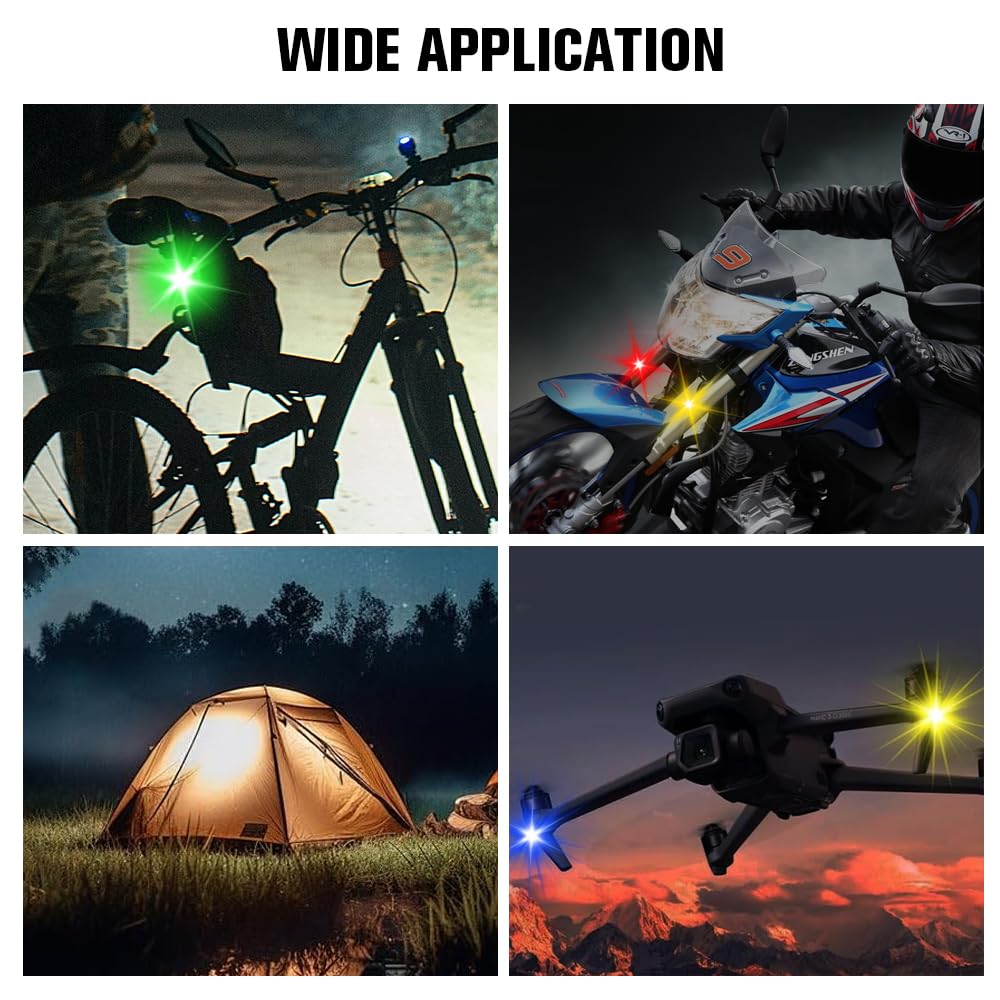 2024 New USB Rechargeable Waterproof LED Anti-Collision Warning Lights - 7 Color Wireless Strobe Lights with Remote Control for Car Emergency & Safety (4 Pack) - Perfect for Night Driving, Roadside Emergencies & Vehicle Visibility
