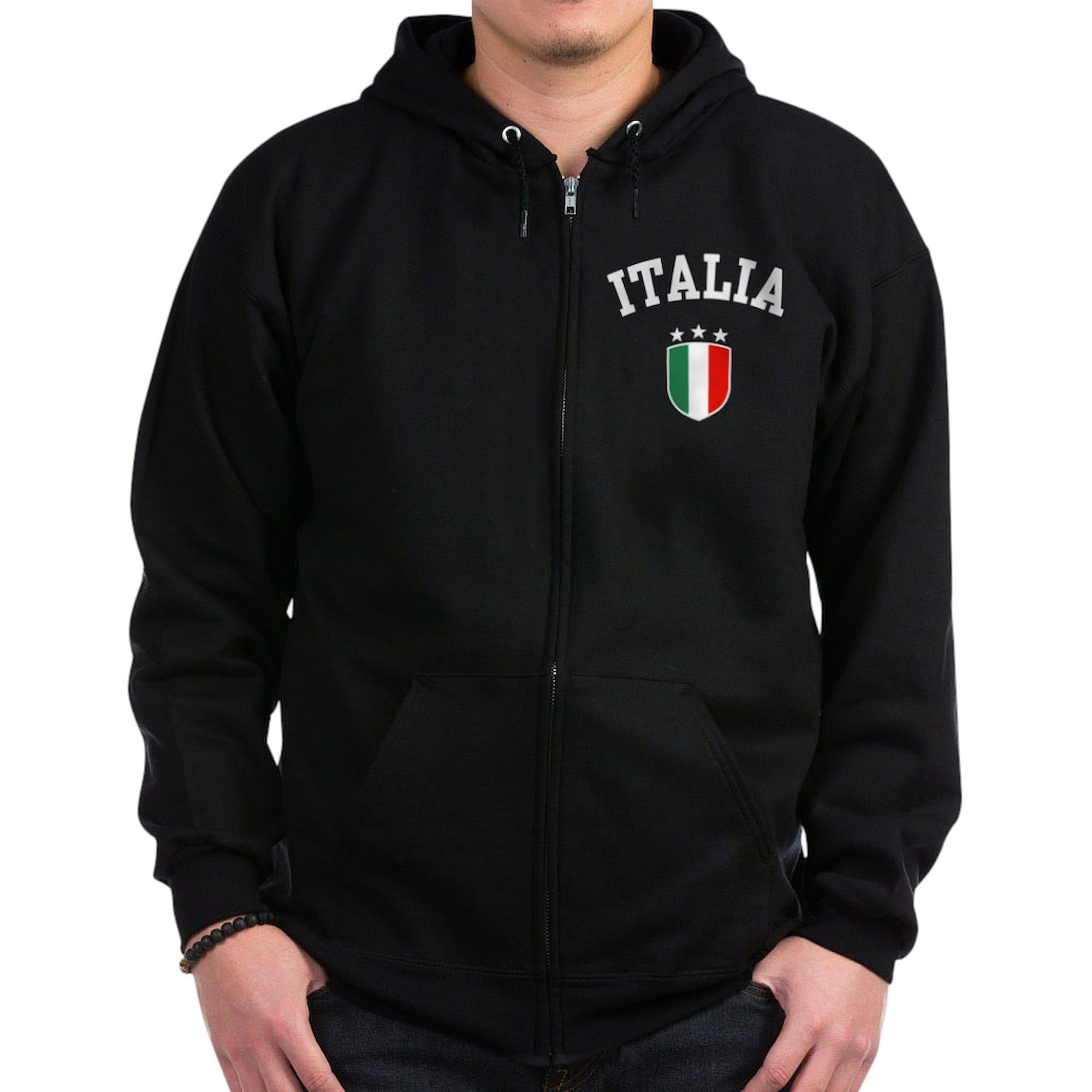 **Italia Zip Hoodie for Men - Dark Zip-Up Hooded Sweatshirt | Casual & Streetwear Style | Perfect for Travel, Gym & Everyday Wear**