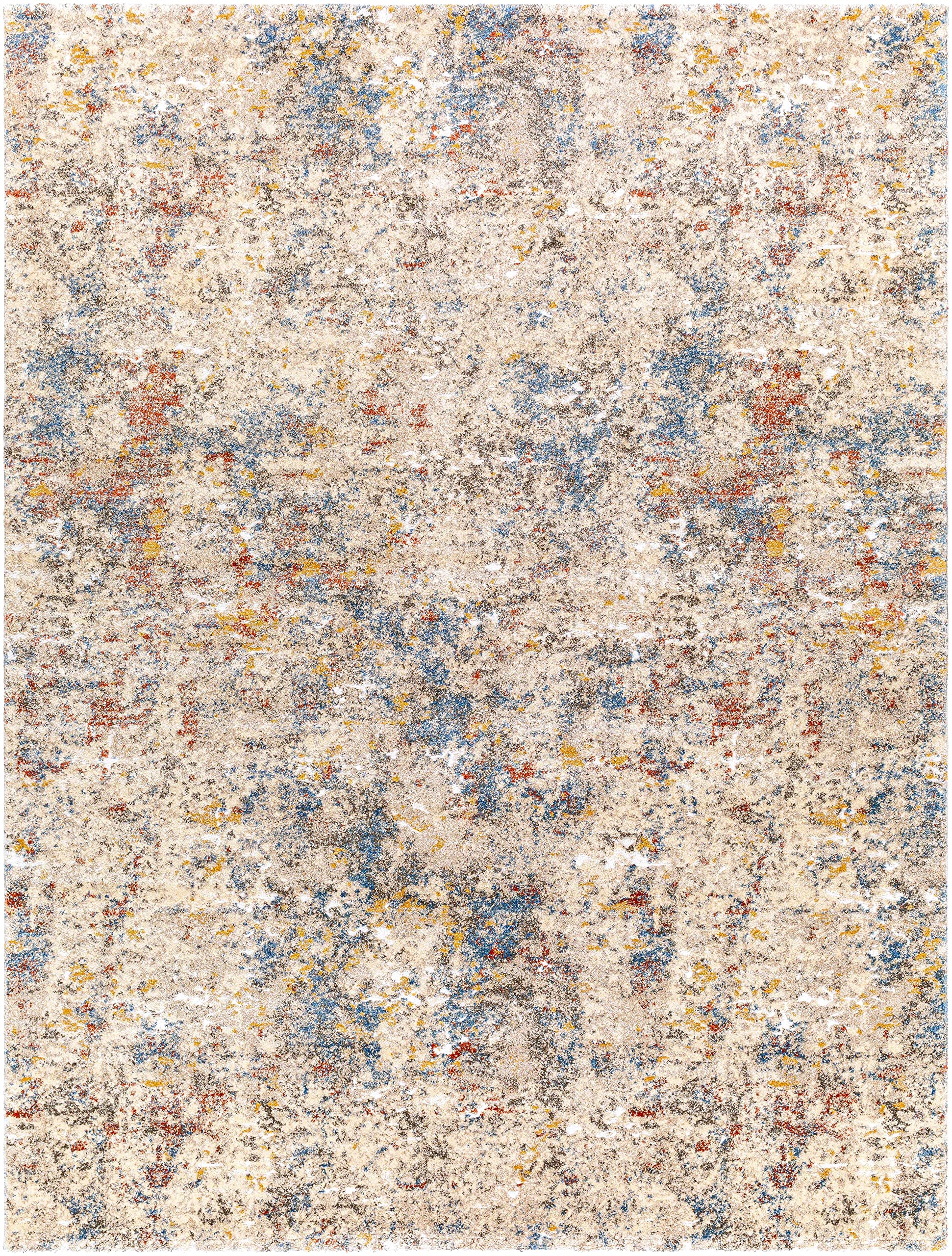 Hauteloom Laurencekirk Modern High Pile Area Rug - Soft Plush Living Room & Bedroom Carpet - Blue, Green, Gold - 2' x 3' - Perfect for Cozy Home Decor, Nursery, Dorm & Office Spaces