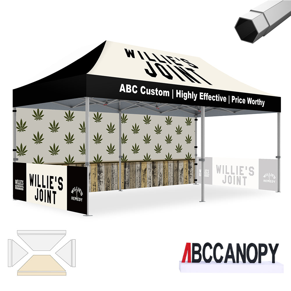 ABCCANOPY Heavy Duty Custom Canopy Tent 8x8/10x10/10x15/10x20 ft - Premium Pop Up Shelter for Outdoor Events, Farmers Markets & Camping (S2 Premium Series)