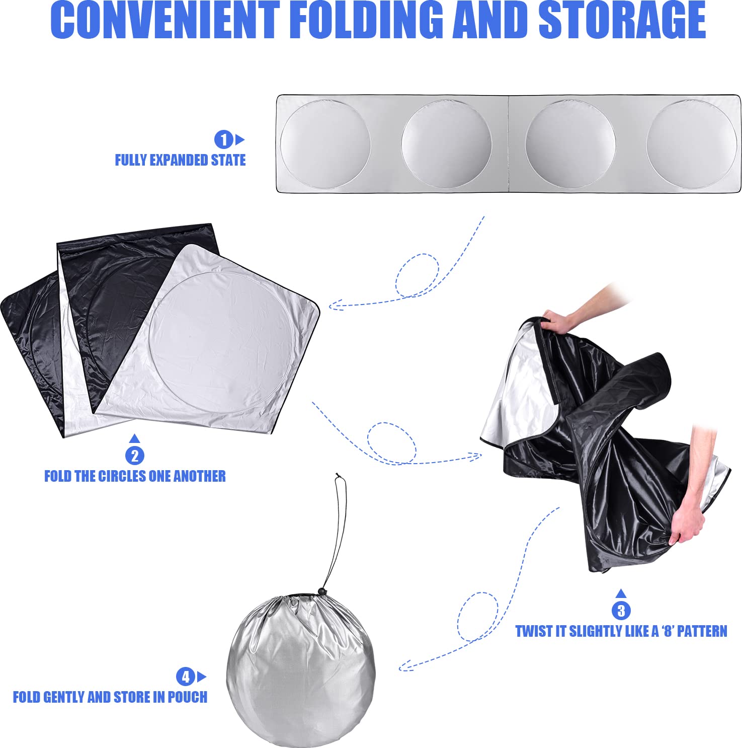 240T Semi-Truck Windshield & Side Window Sun Shade - Maximum UV & Heat Protection for Semi, Commercial, RV & Big Rig Trucks - Perfect for Long-Haul Driving & Parking in Direct Sunlight