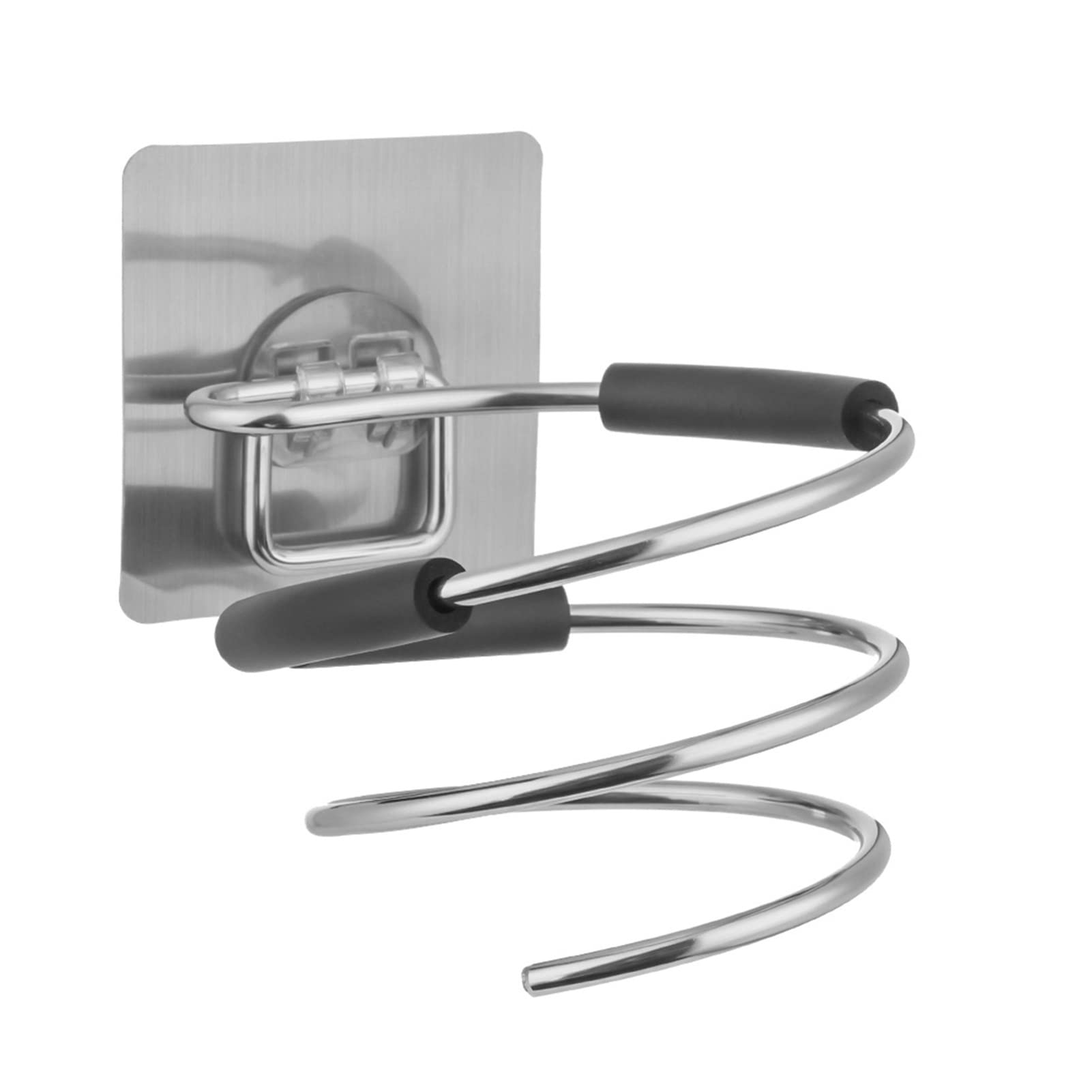 WUBZSHI Hair Dryer Holder - Stainless Steel Wall Mounted Organizer, No Drill Adhesive Stand for Blow Dryer - Perfect for Bathroom, Salon & Home Organization