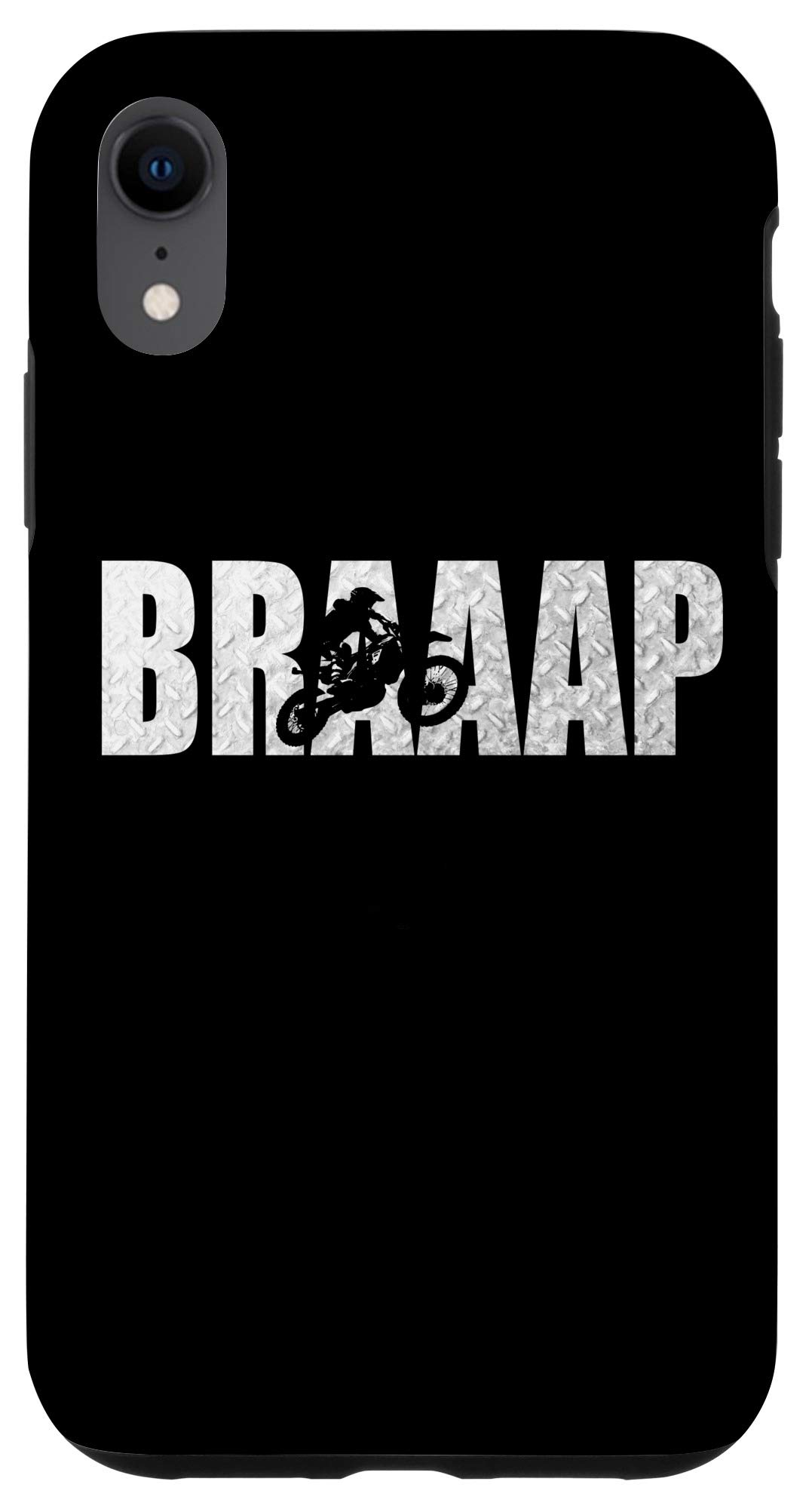 iPhone XR Braaap Motocross Black Shockproof Phone Case - Durable Protective Cover for Motorcycle Riding & Extreme Sports