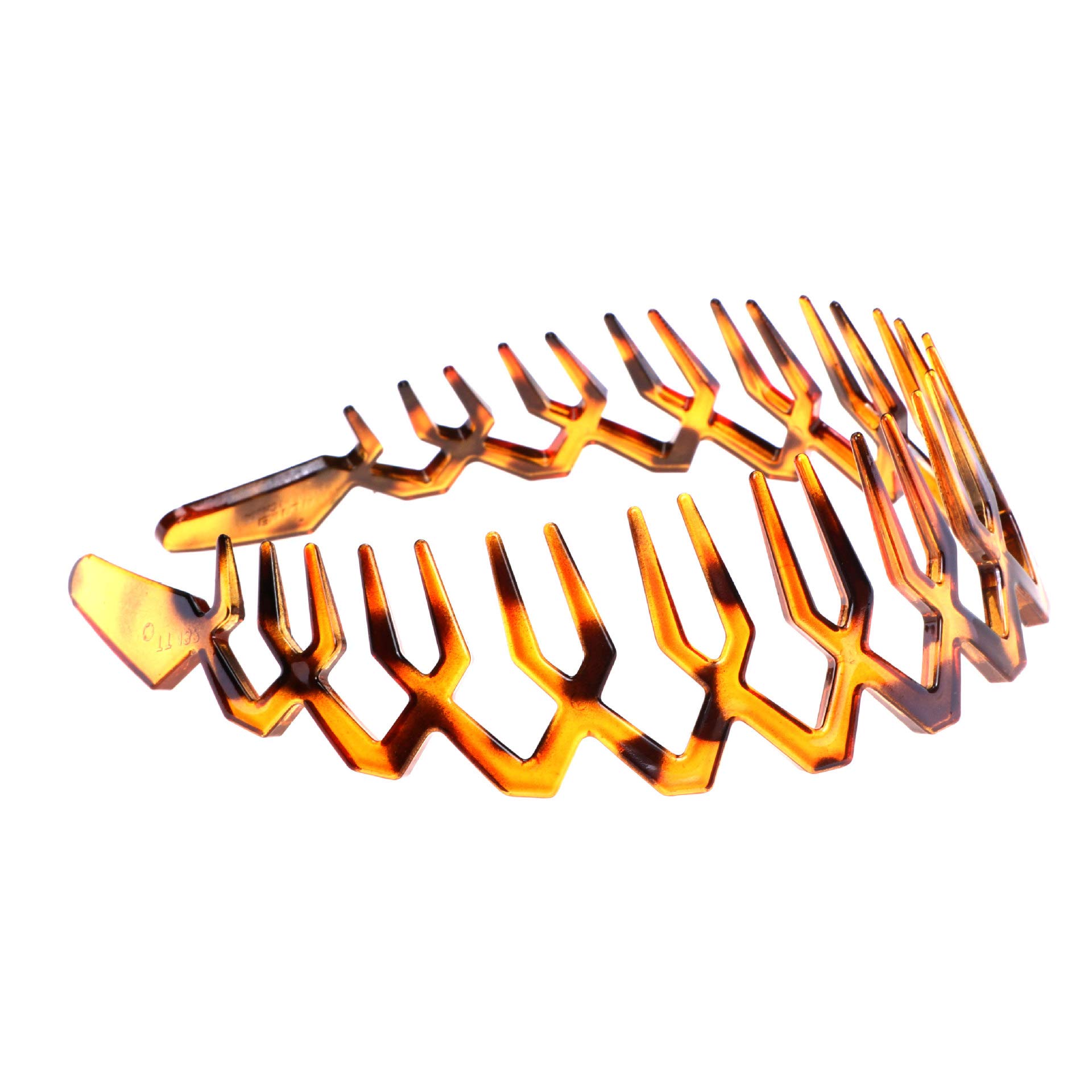 Unisex Plastic Shark Tooth Headband - Zigzag Hair Comb Hairband for Women & Men - Brown Hair Hoop Accessory for Costume Parties & Halloween