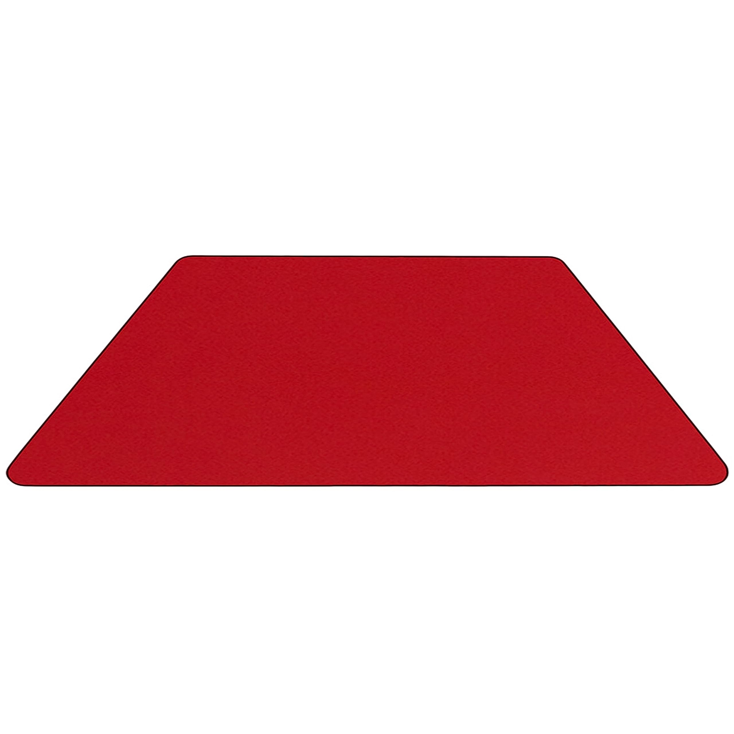 22.5x45 Inch Adjustable Trapezoid Activity Table - Red HP Laminate Surface for Classrooms, Offices & Events - Durable & Easy to Clean