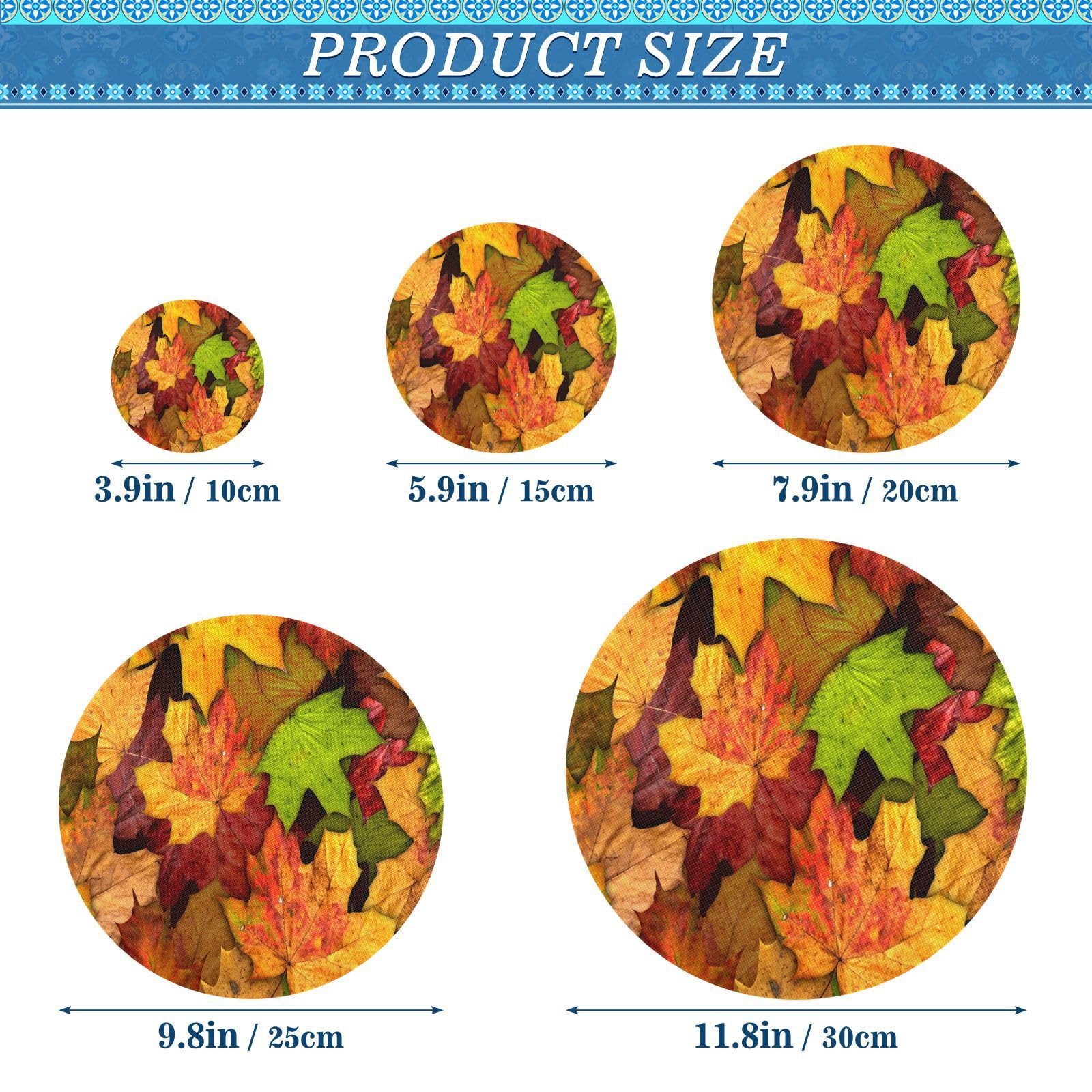 Kcldeci 5-Piece Reusable Stretch Fabric Bowl Covers Set - Elastic Food Storage Covers for Bread, Salads & Leftovers - Cotton Cloth Bowl Lids in 5 Sizes - Perfect for Fall Entertaining & Meal Prep