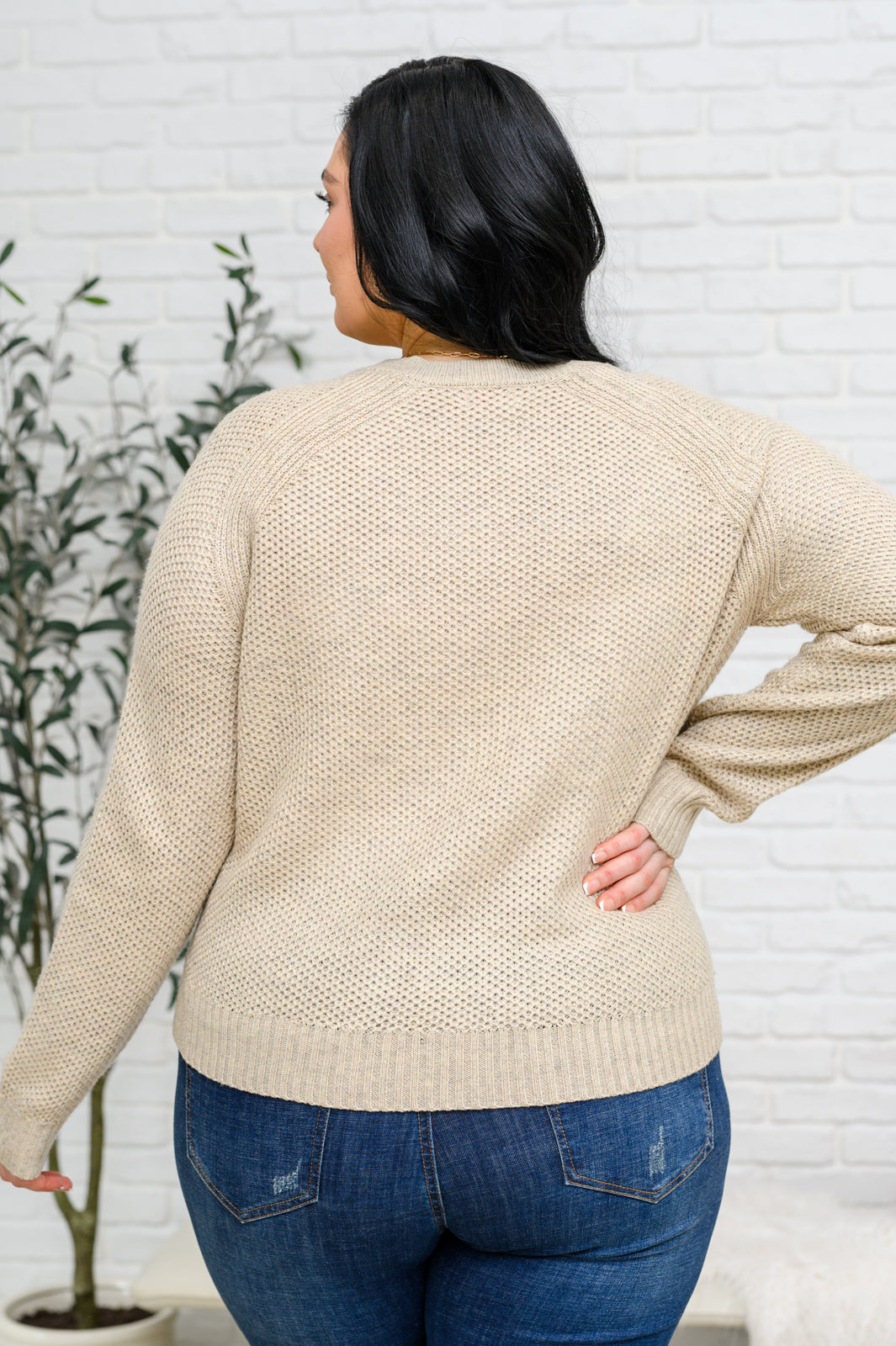 Cozy Oatmeal Chai Latte V-Neck Sweater for Women | Soft Knit Pullover | Perfect for Fall & Winter Layering, Casual Outfits, and Coffee Dates