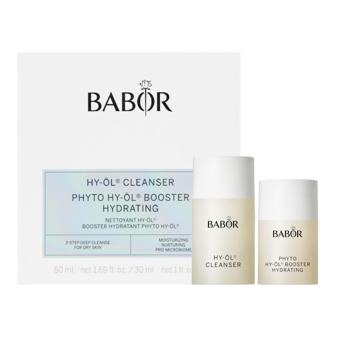 BABOR HY-OL & Phyto HY-OL Hydrating Travel Skincare Kit - Mini Cleansing Oil & Hydrating Face Wash - Moisturizing Set for Dry Skin | Perfect for Airplane Travel & On-The-Go Skincare Routine