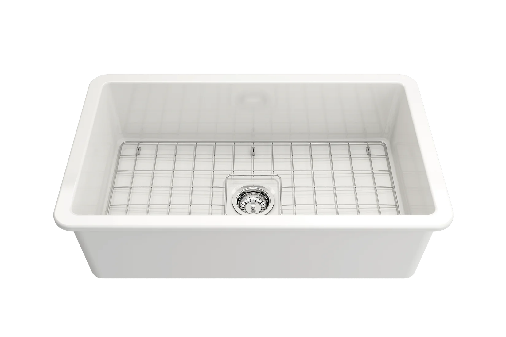 BOCCHI SOTTO 32 Inch Undermount Fireclay Workstation Kitchen Sink Set with Accessories - Perfect for Modern Kitchens, Food Prep, and Dishwashing